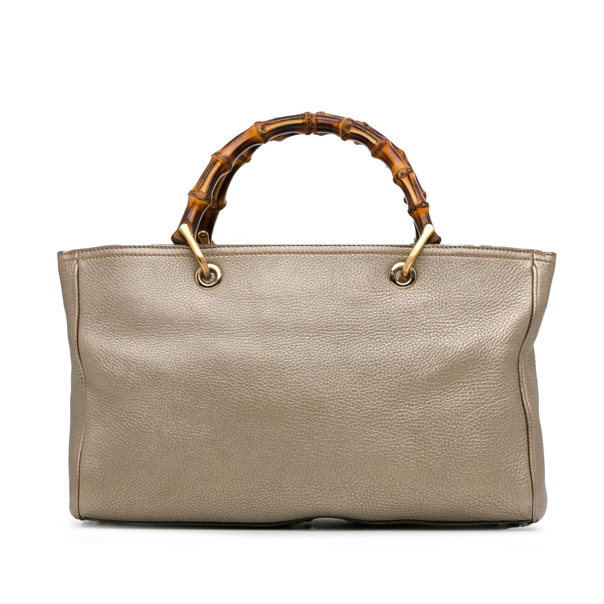 Gucci Bamboo Shopper SHG-TjkoTe Calf Gold Medium Satchel Bag