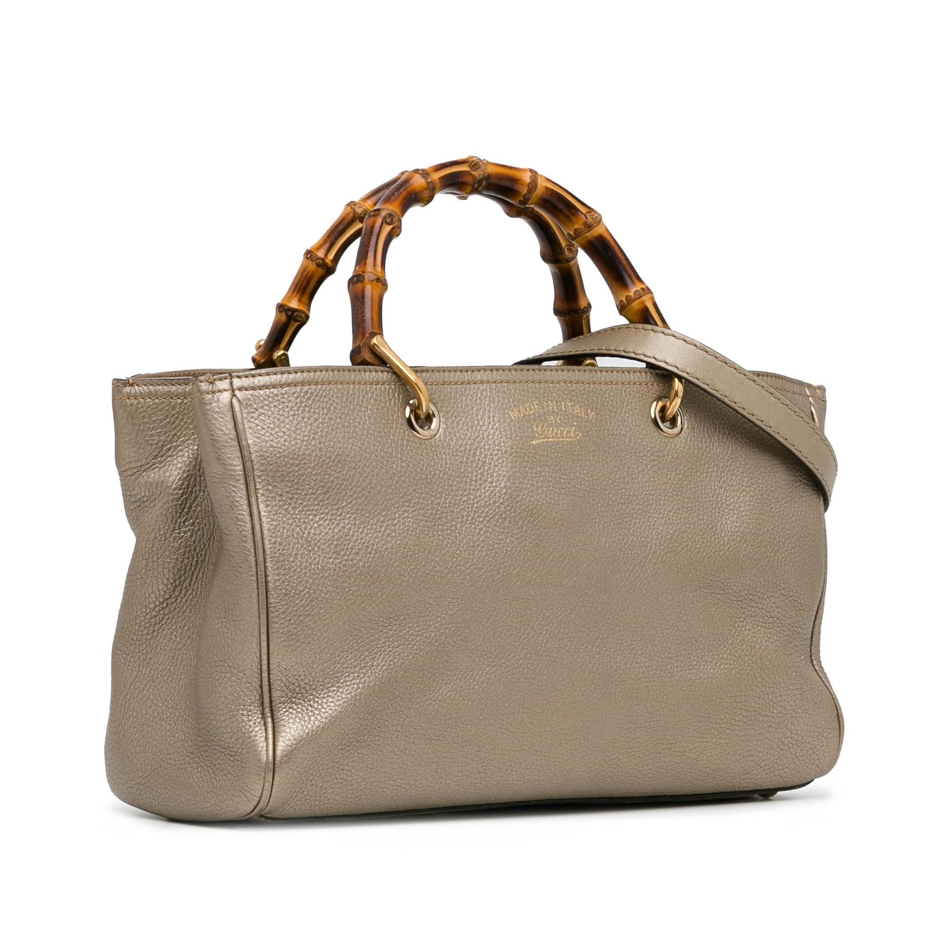 Gucci Bamboo Shopper SHG-TjkoTe Calf Gold Medium Satchel Bag