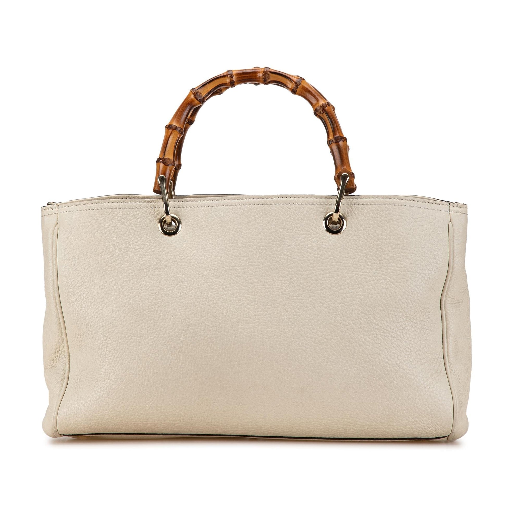 Gucci Bamboo Shopper SHG-rpDfrP Calf White Medium Satchel Bag