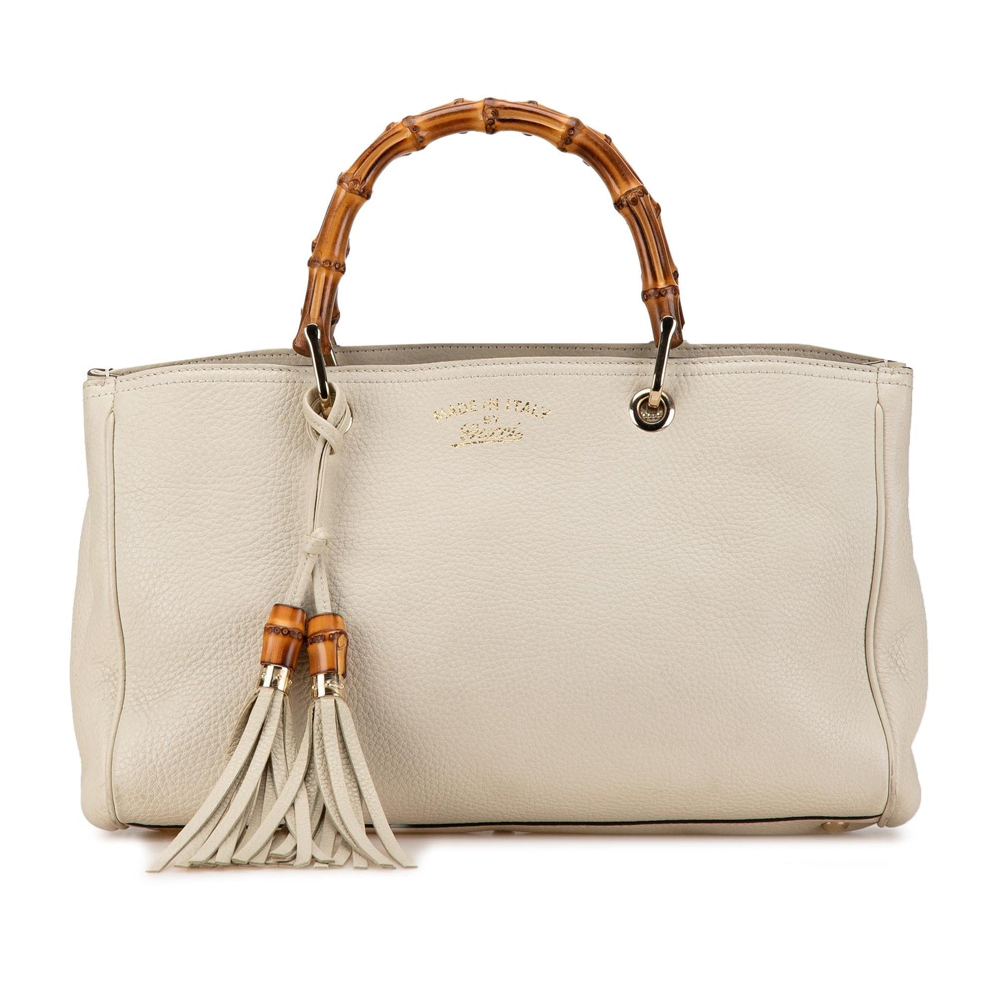 Gucci Bamboo Shopper SHG-rpDfrP Calf White Medium Satchel Bag