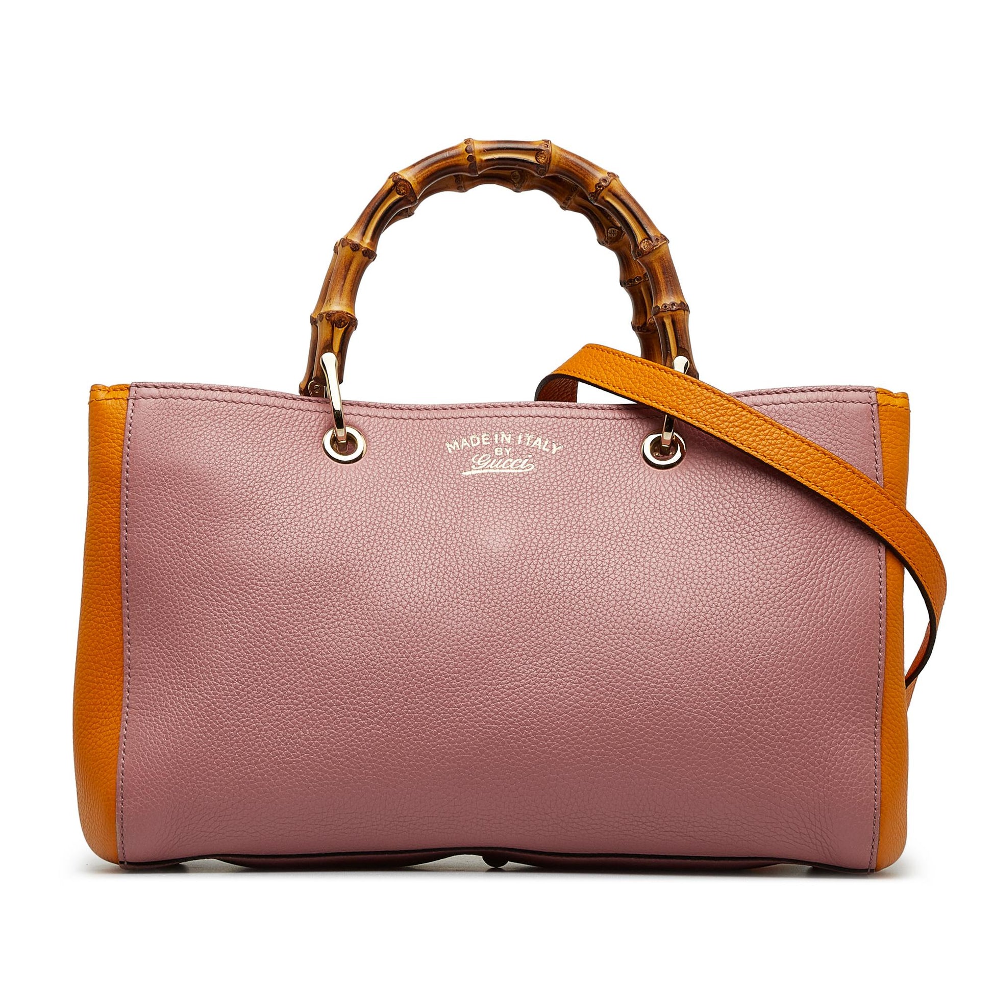 Gucci Bicolor Bamboo Shopper SHG-JKIO4B Calf Pink Medium Satchel Bag