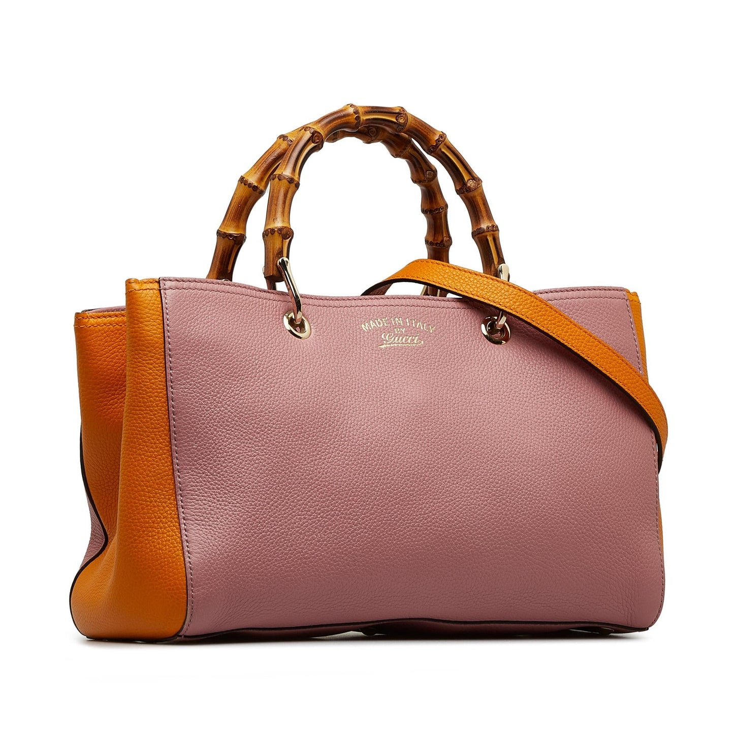 Gucci Bicolor Bamboo Shopper SHG-JKIO4B Calf Pink Medium Satchel Bag