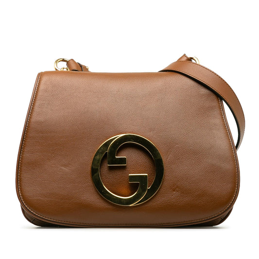Gucci Blondie SHG-hQhrp0 Calf Brown Medium Crossbody Bag