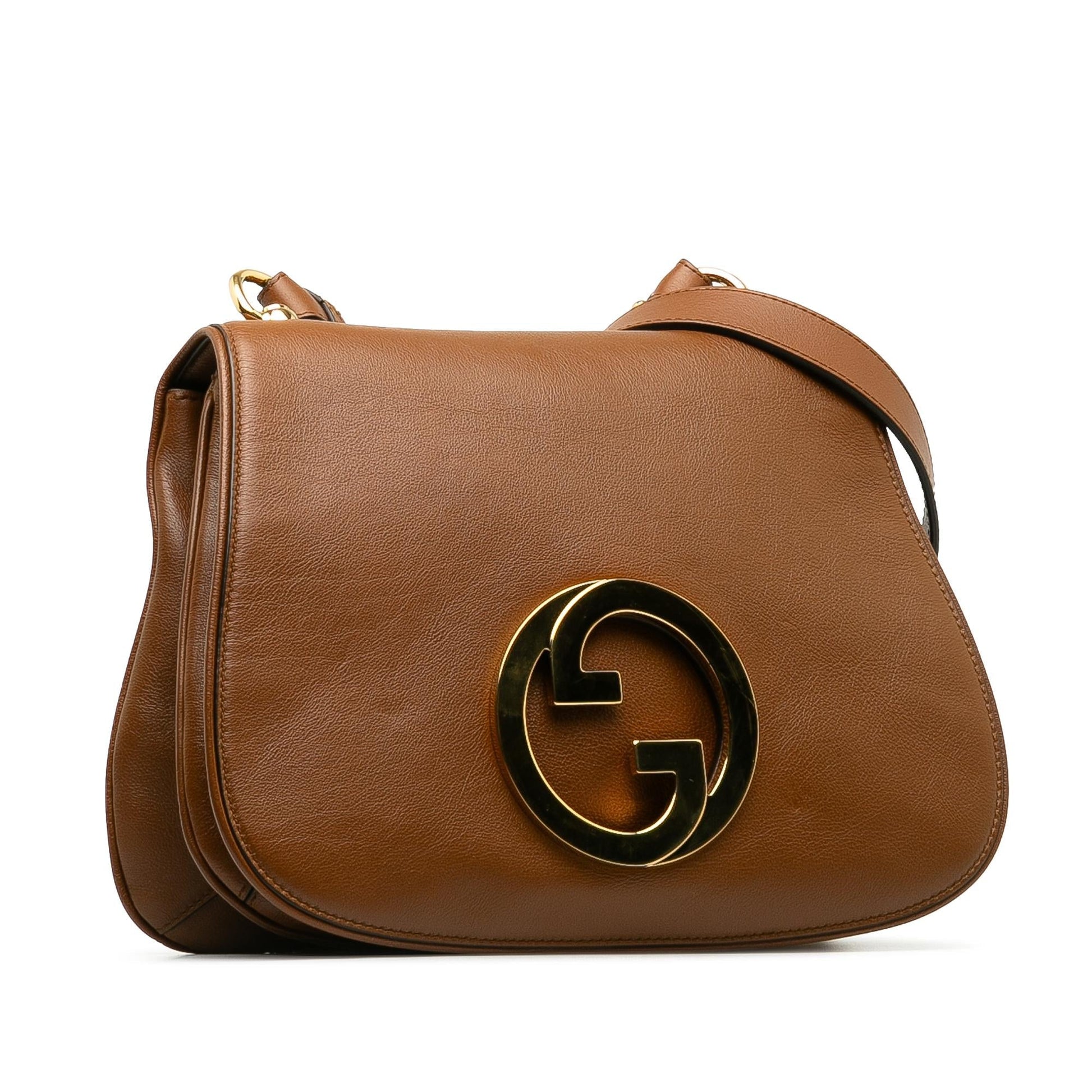 Gucci Blondie SHG-hQhrp0 Calf Brown Medium Crossbody Bag