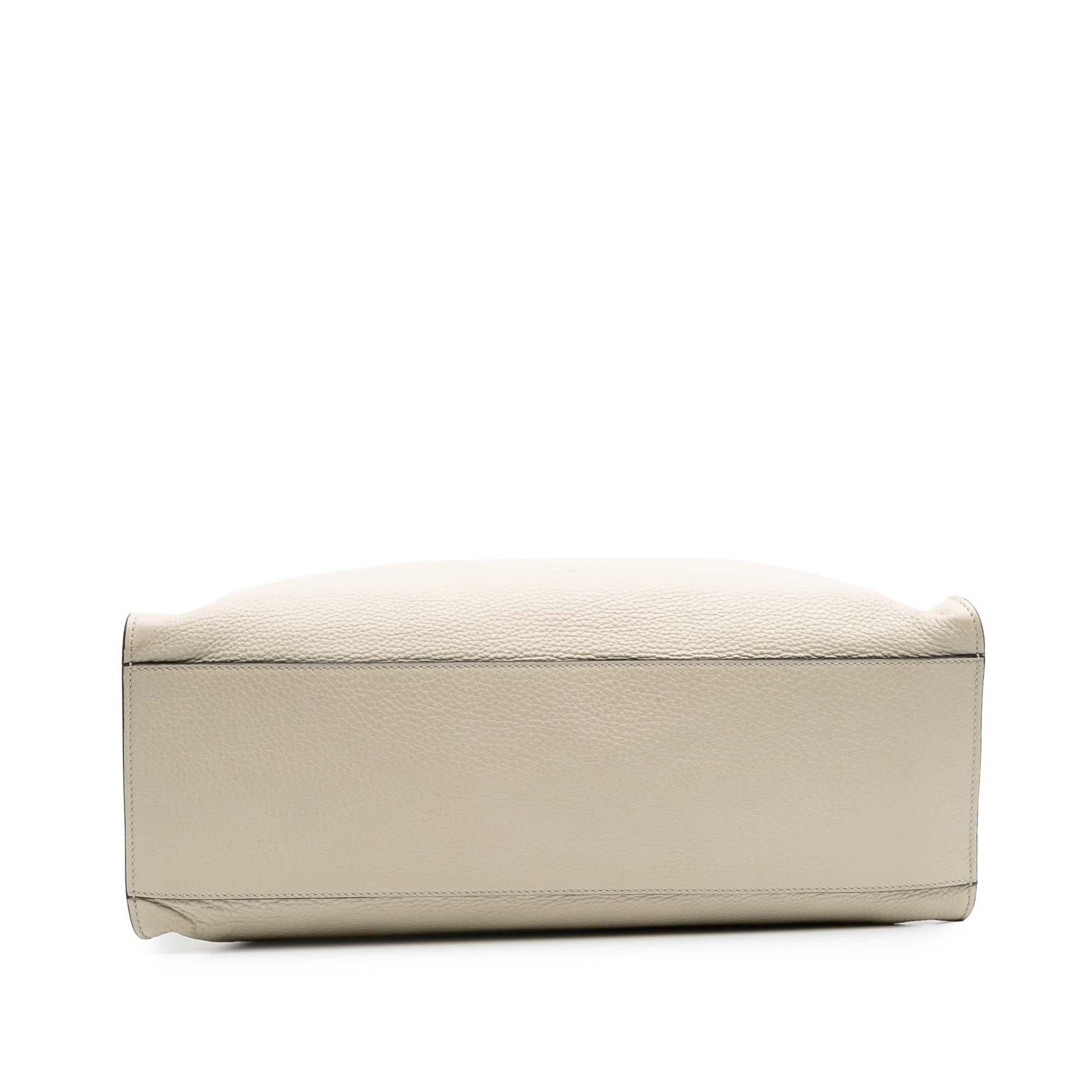 Gucci Bamboo Daily Shopper Calf Calfskin White Medium Satchel Bag Satchel 1