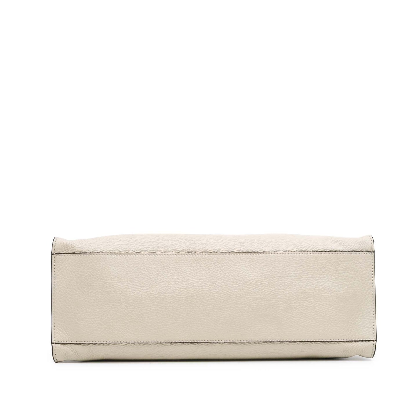 Gucci Bamboo Daily Shopper Calf Calfskin White Medium Satchel Bag