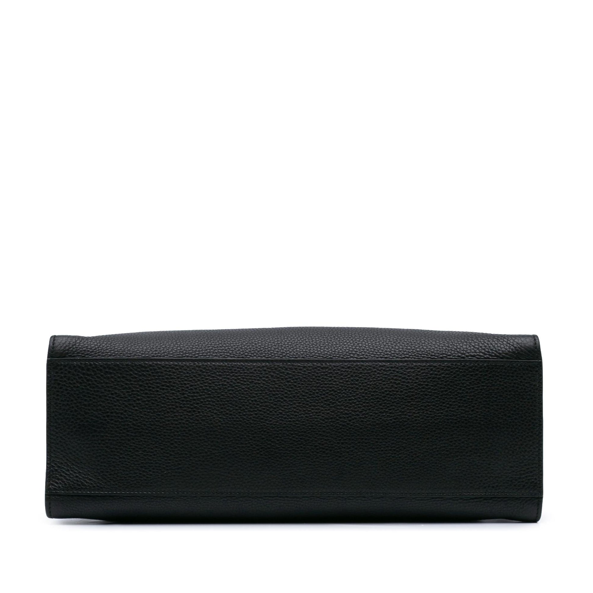 Gucci Bamboo Daily Shopper Calf Calfskin Black Medium Satchel Bag