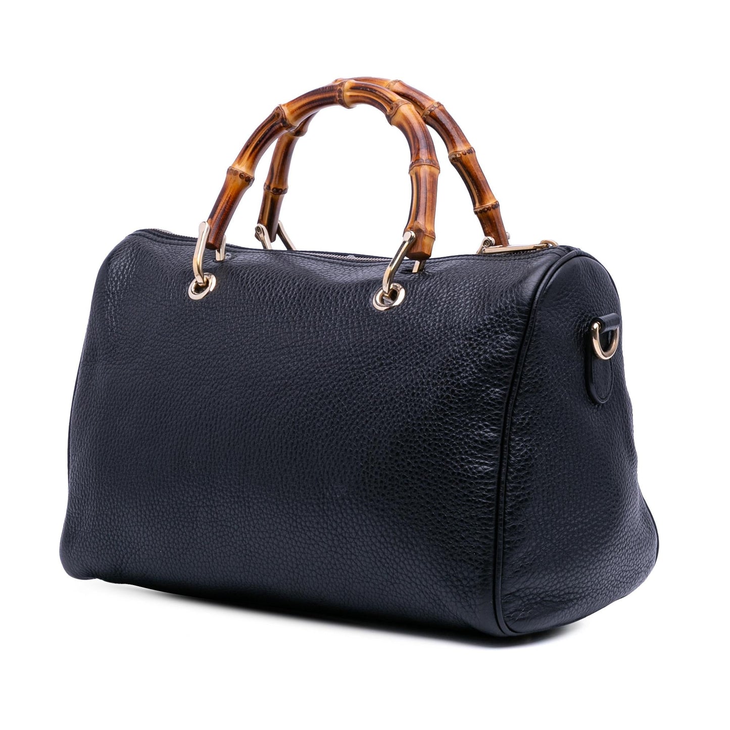 Gucci Bamboo Shopper Boston Calf Calfskin Black Medium Satchel Bag Bag 2