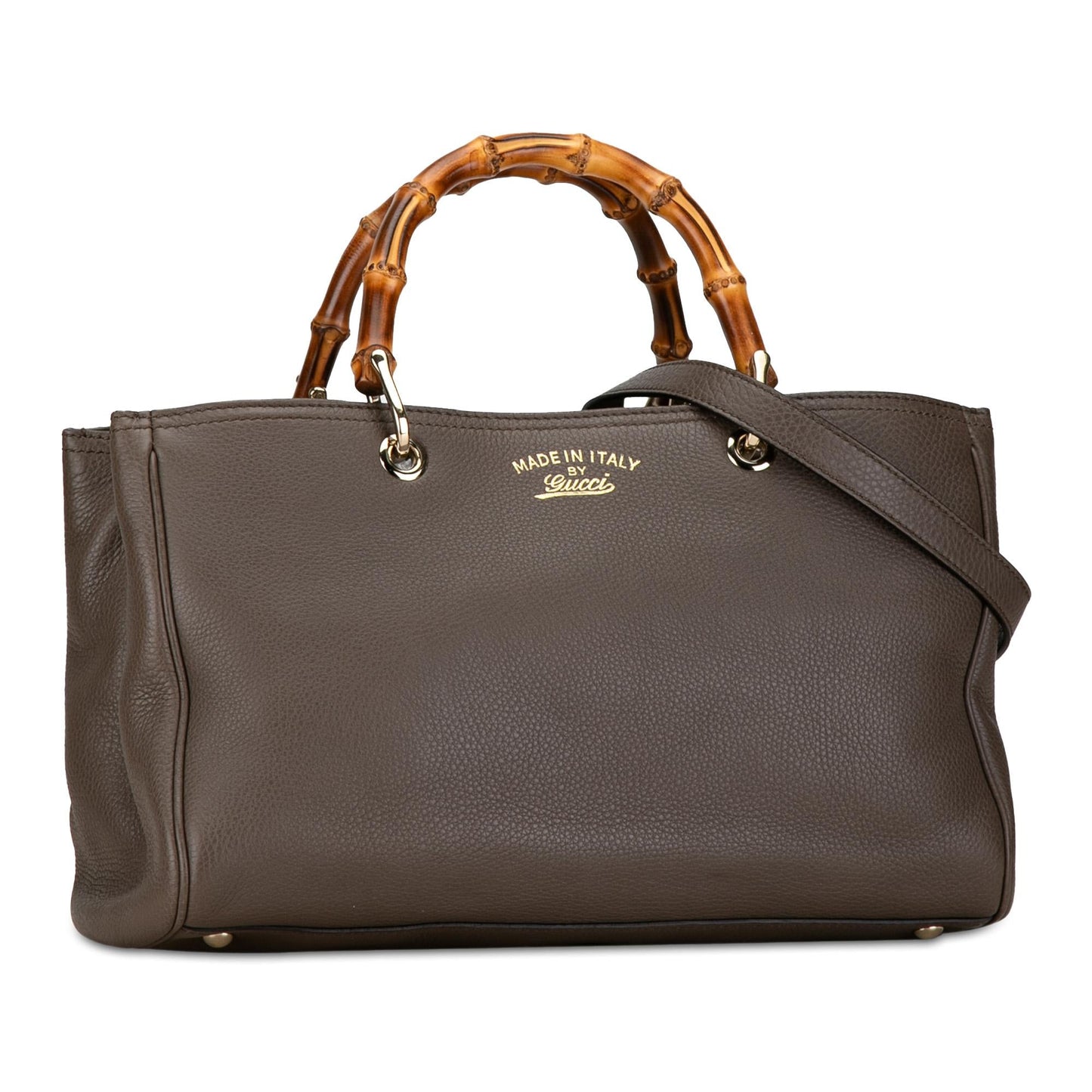 Gucci Bamboo Shopper SHG-N0vdQS Calf Calfskin Brown Medium Satchel Bag