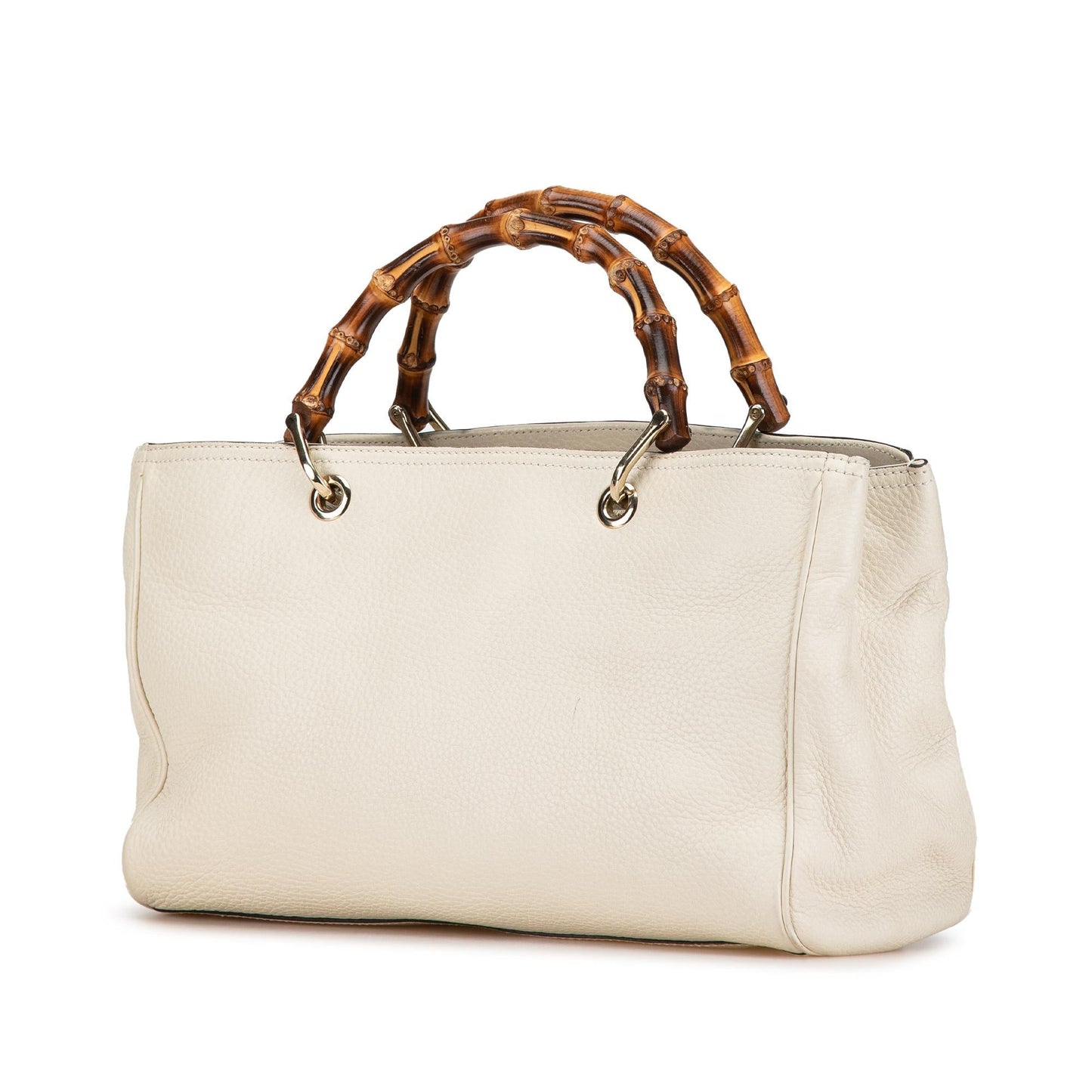Gucci Bamboo Shopper SHG-W4g9o3 Calf Calfskin White Medium Satchel Bag