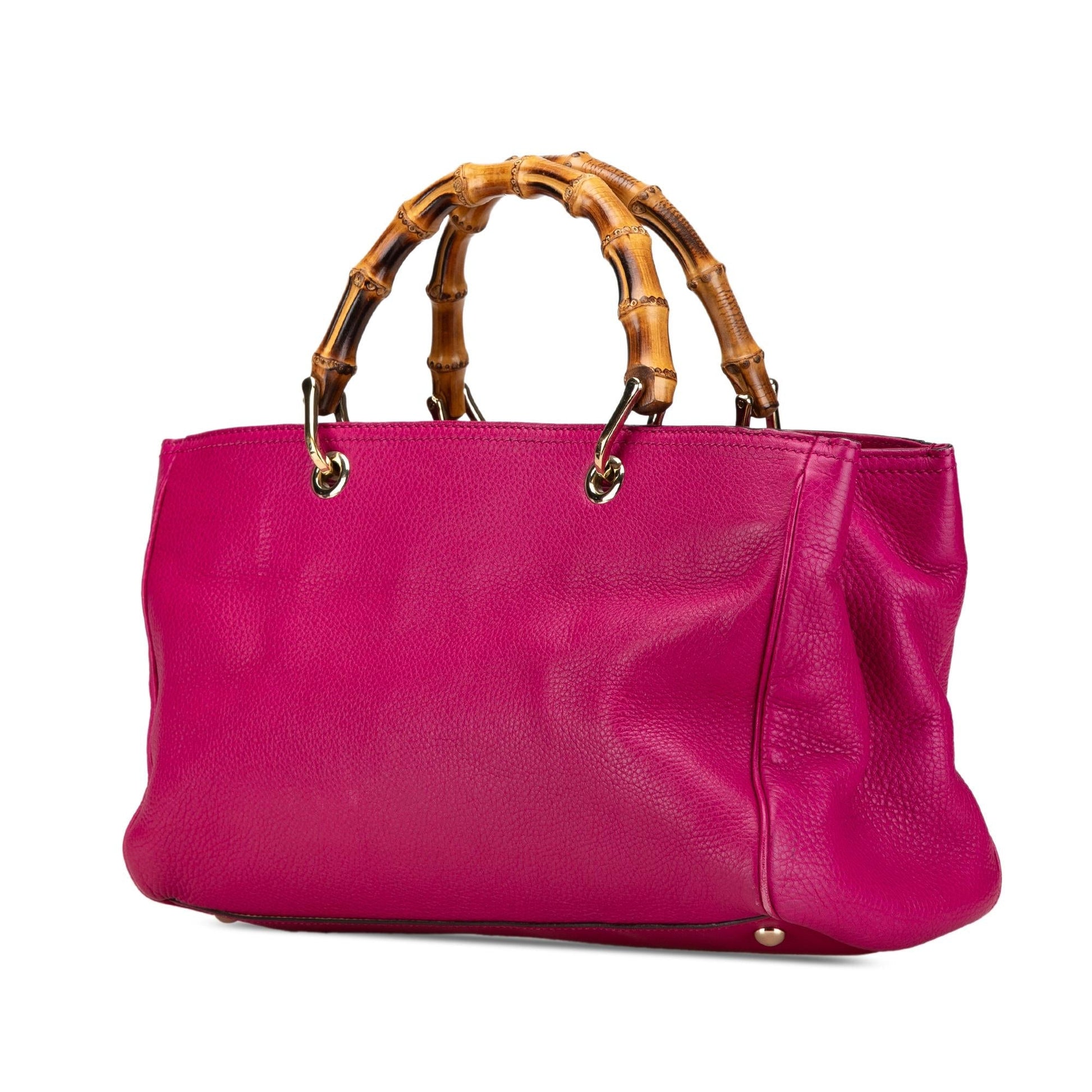 Gucci Bamboo Shopper SHG-BUwDqc Calf Calfskin Pink Medium Satchel Bag