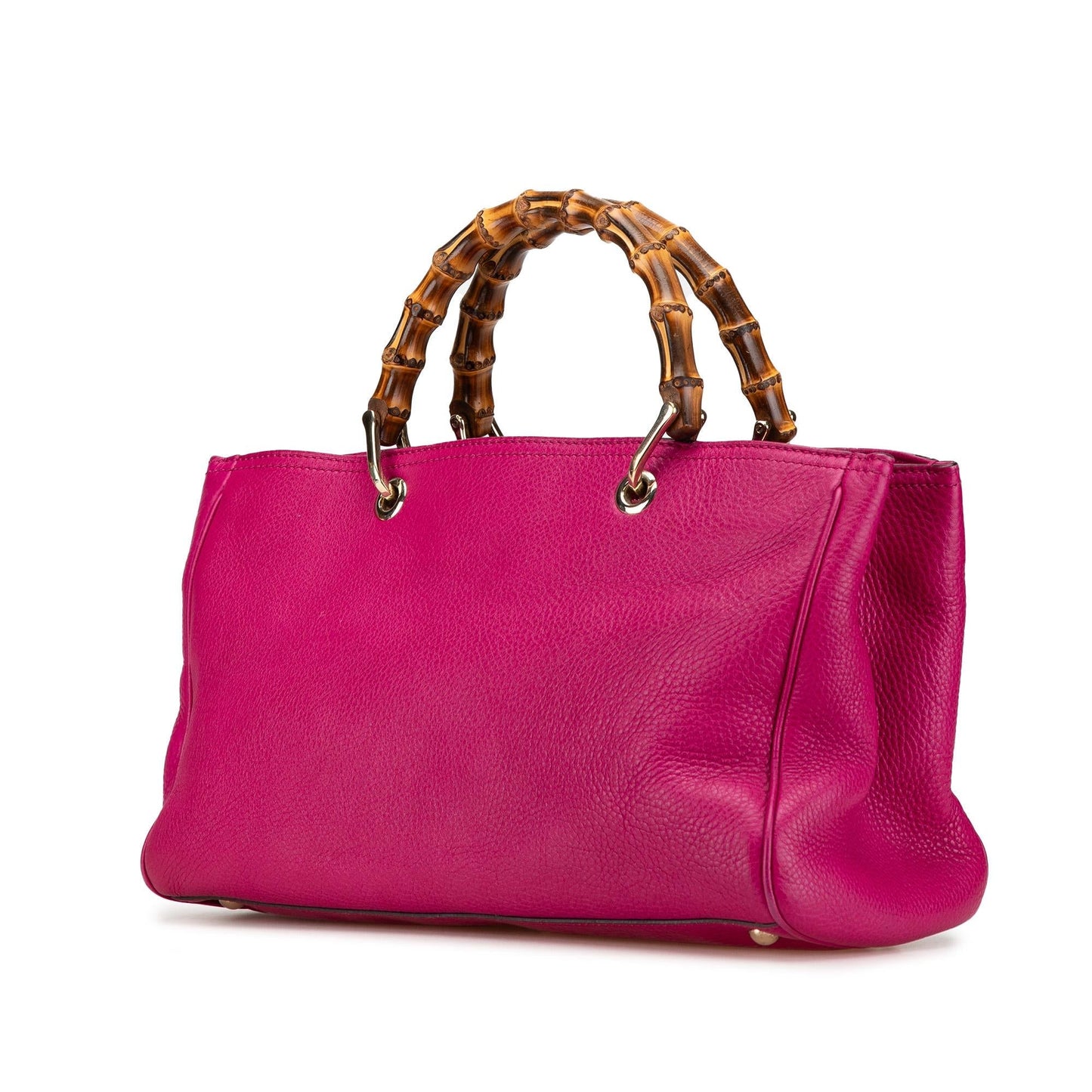 Gucci Bamboo Shopper Calf Calfskin Pink Medium Satchel Bag Satchel 4