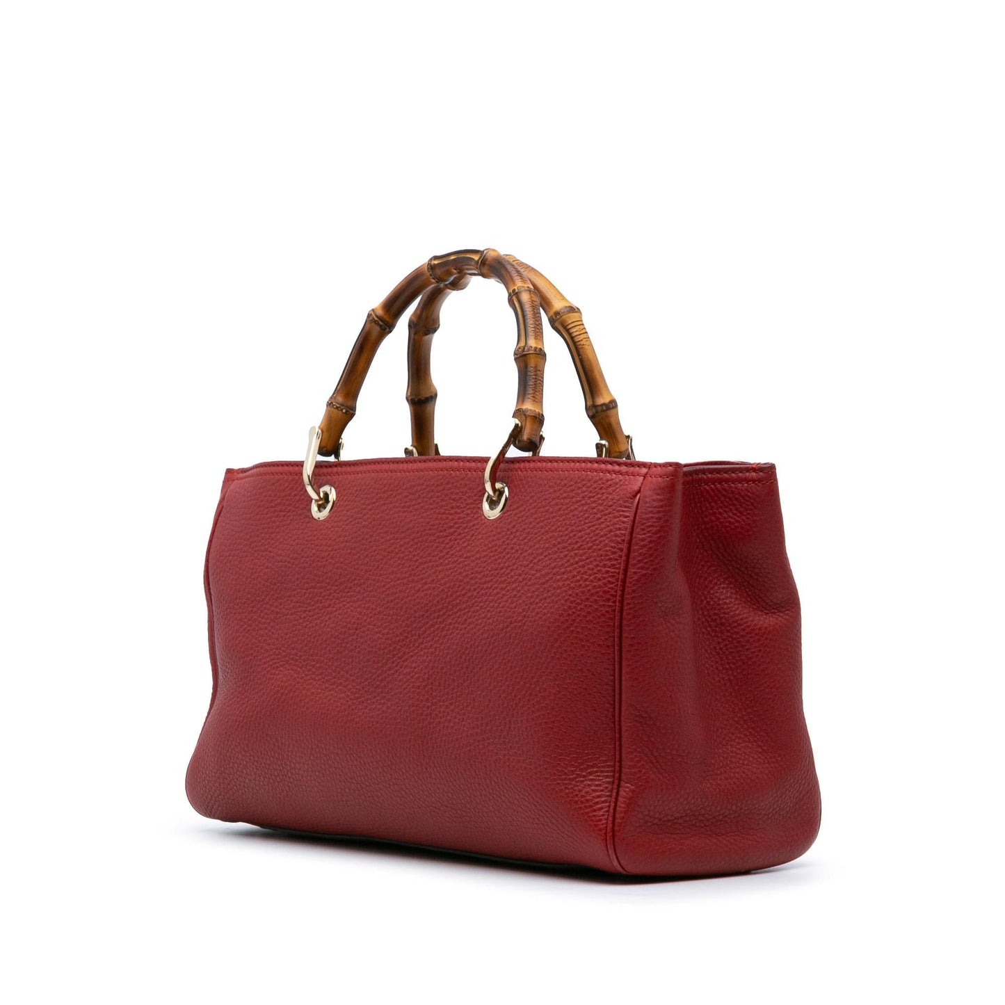 Gucci Bamboo Shopper Calf Calfskin Red Medium Satchel Bag Satchel 3