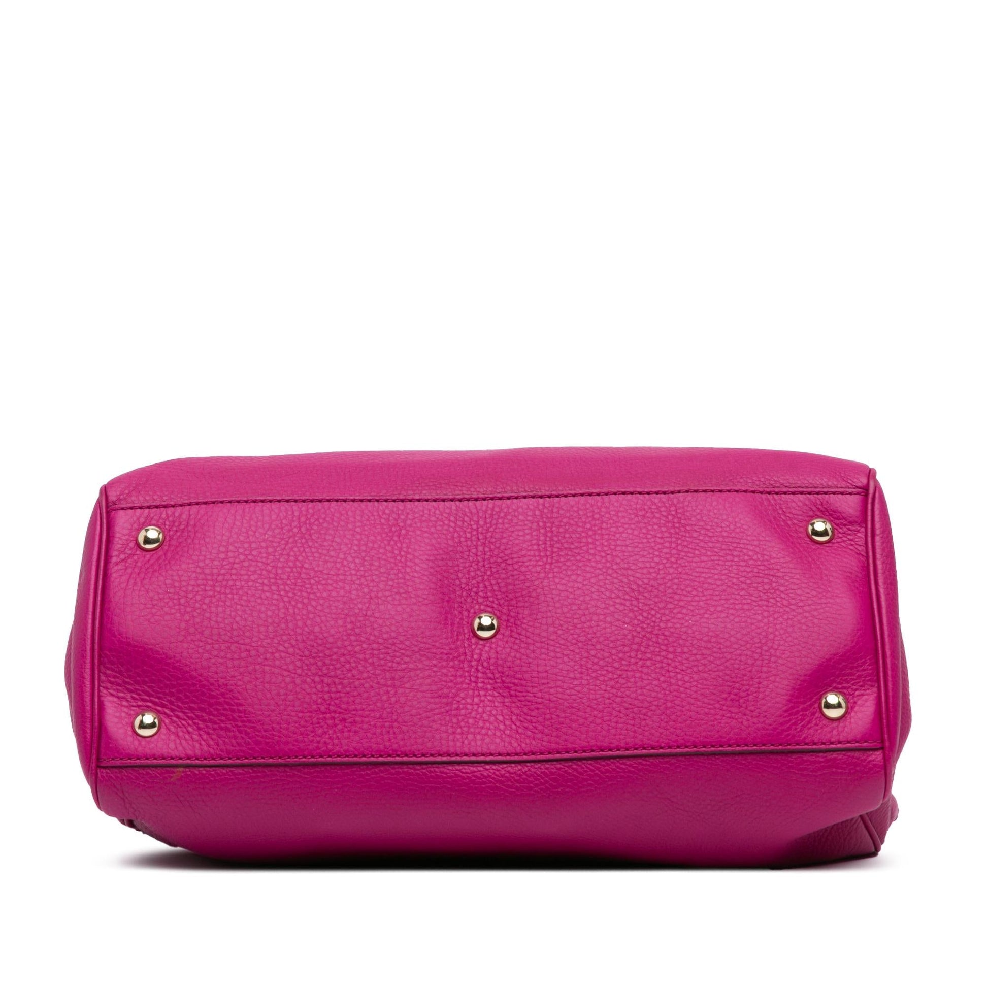 Gucci Bamboo Shopper Calf Calfskin Pink Medium Satchel Bag Satchel 6