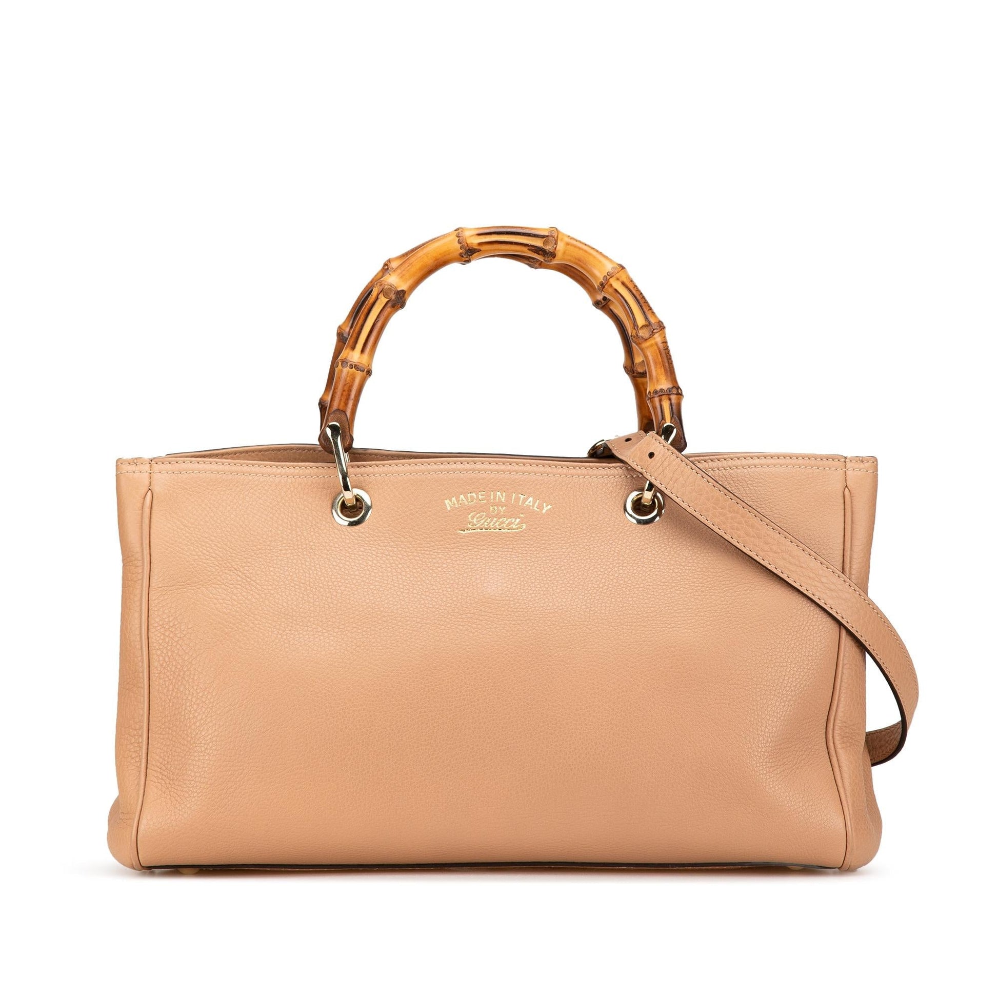 Gucci Bamboo Shopper Calf Calfskin Brown Medium Satchel Bag Satchel 9