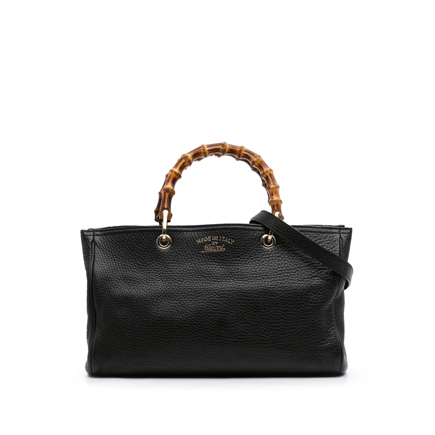 Gucci Bamboo Shopper Calf Calfskin Black Medium Satchel Bag Satchel 13