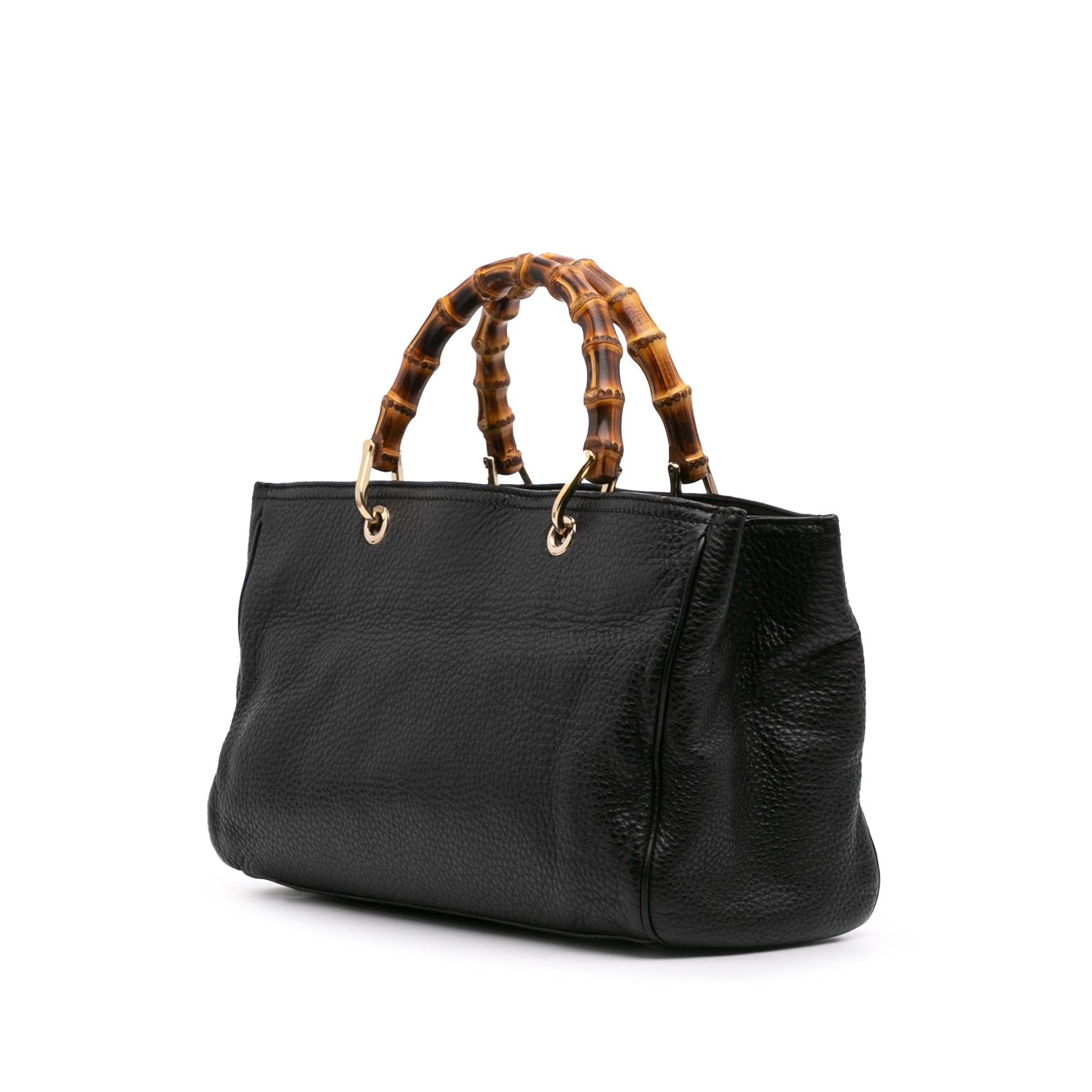 Gucci Bamboo Shopper Calf Calfskin Black Medium Satchel Bag Satchel 13