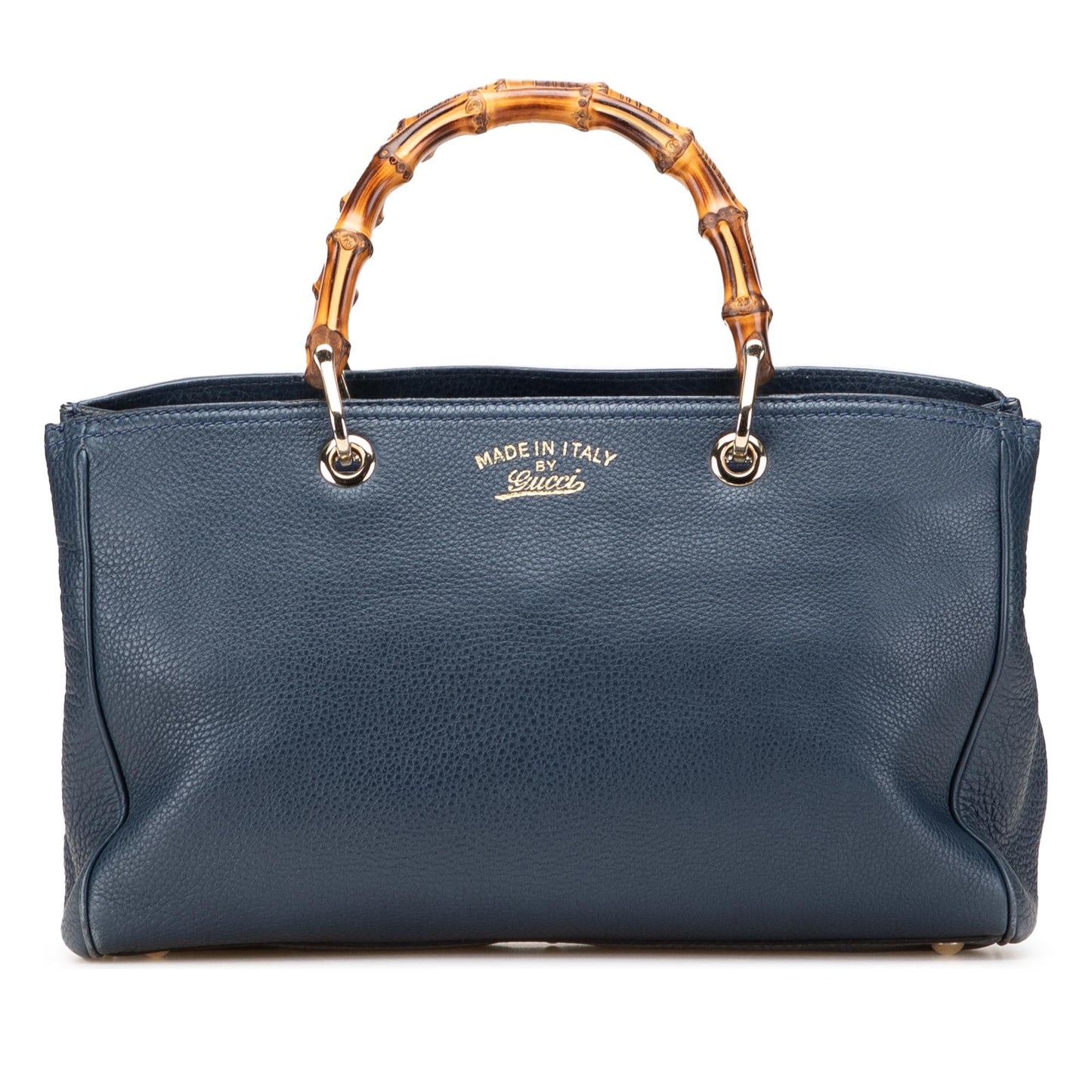 Gucci Bamboo Shopper Calf Calfskin Blue Medium Satchel Bag Satchel 21