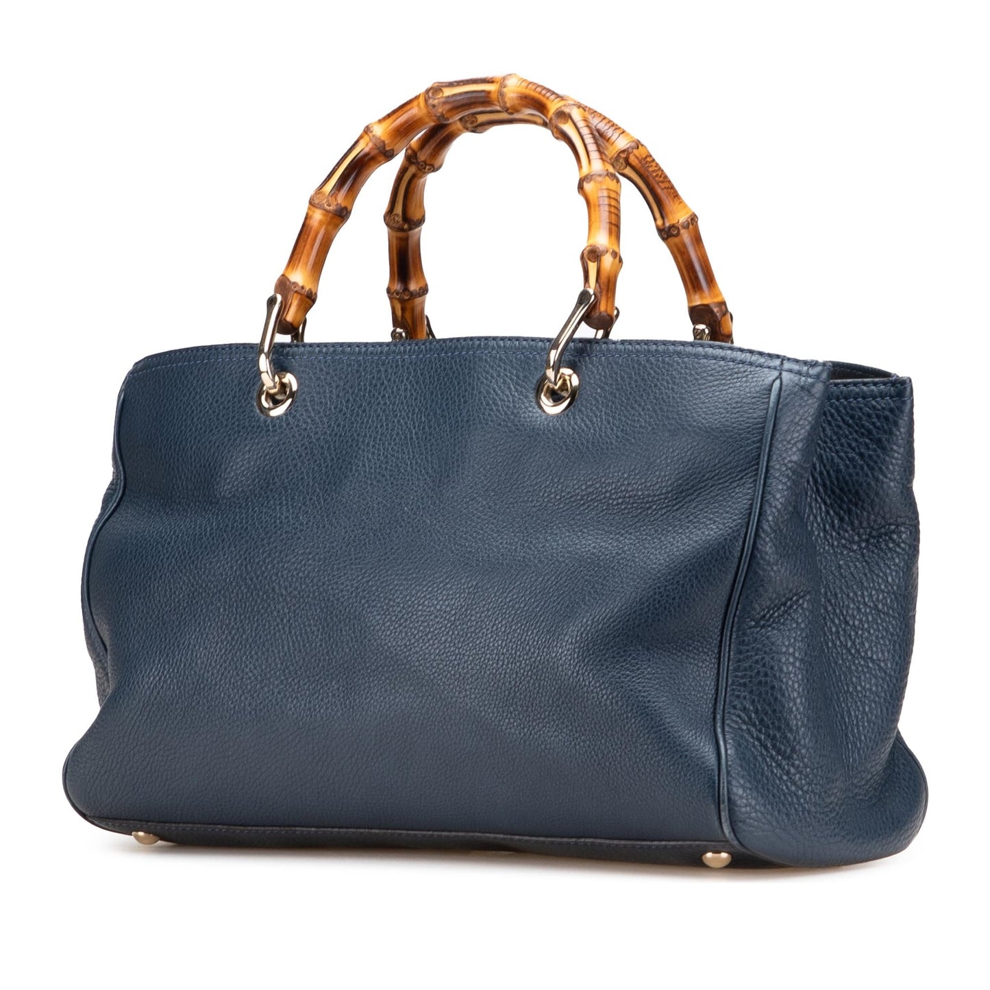 Gucci Bamboo Shopper Calf Calfskin Blue Medium Satchel Bag Satchel 21