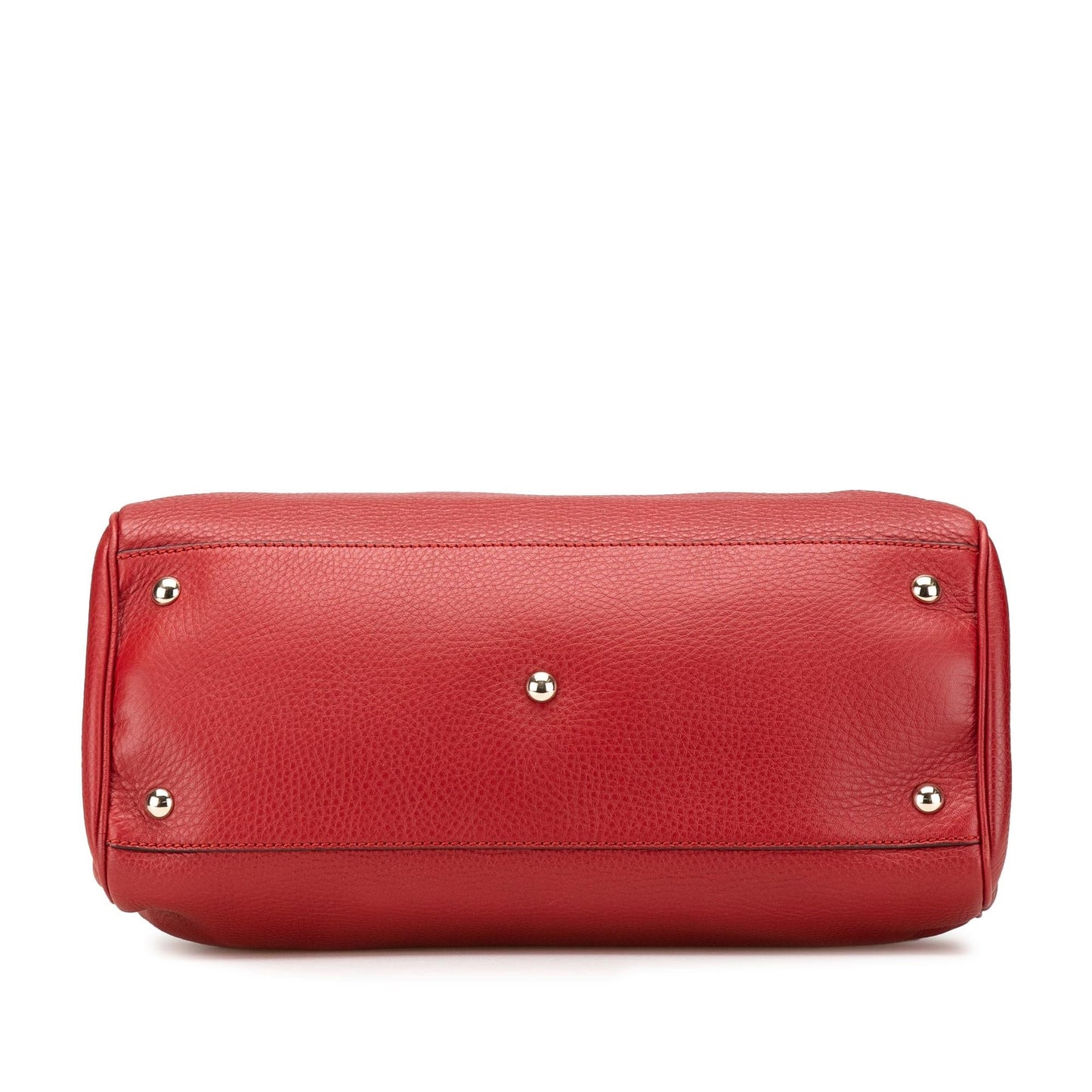 Gucci Bamboo Shopper Calf Calfskin Red Medium Satchel Bag Satchel 34