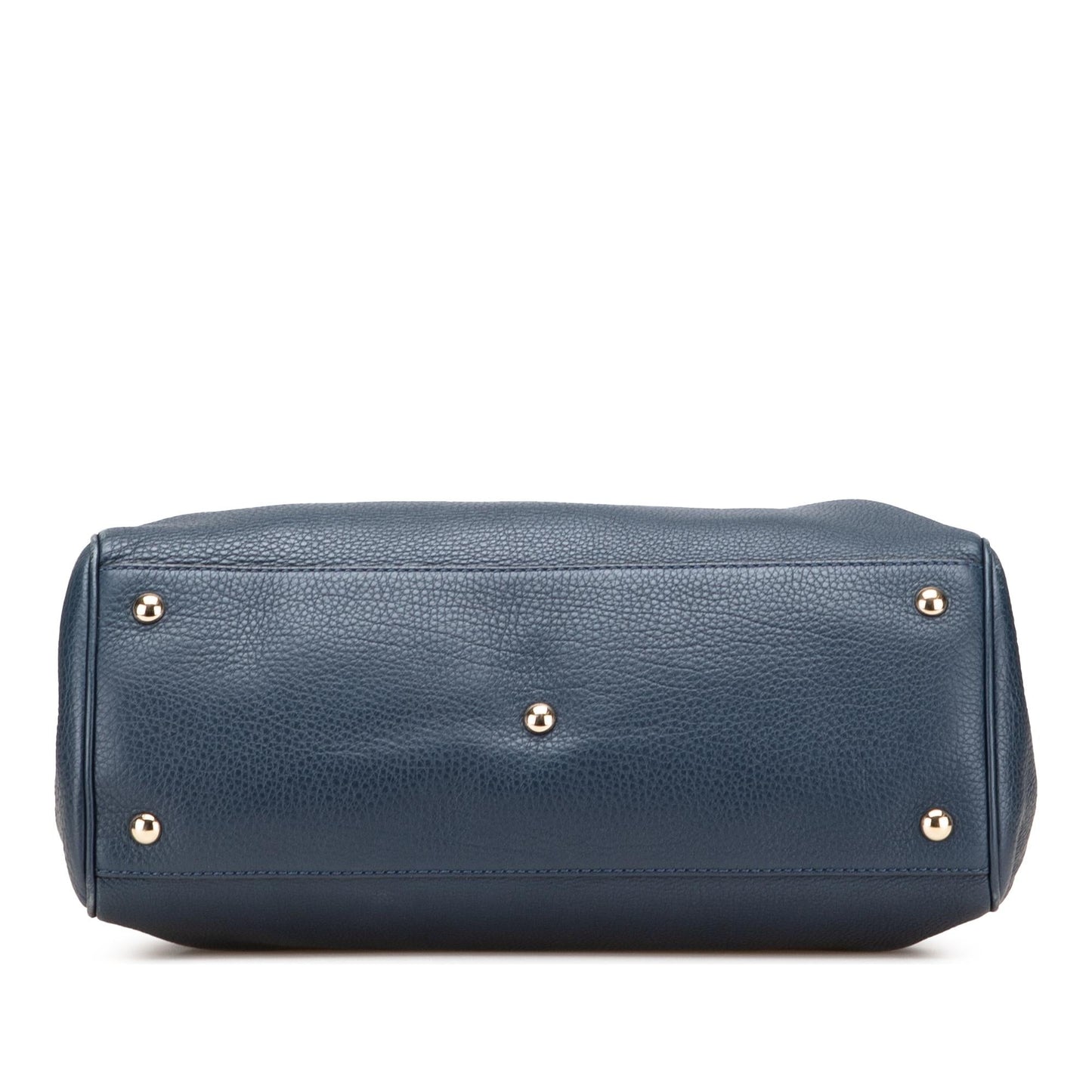 Gucci Bamboo Shopper Calf Calfskin Blue Medium Satchel Bag Satchel 31