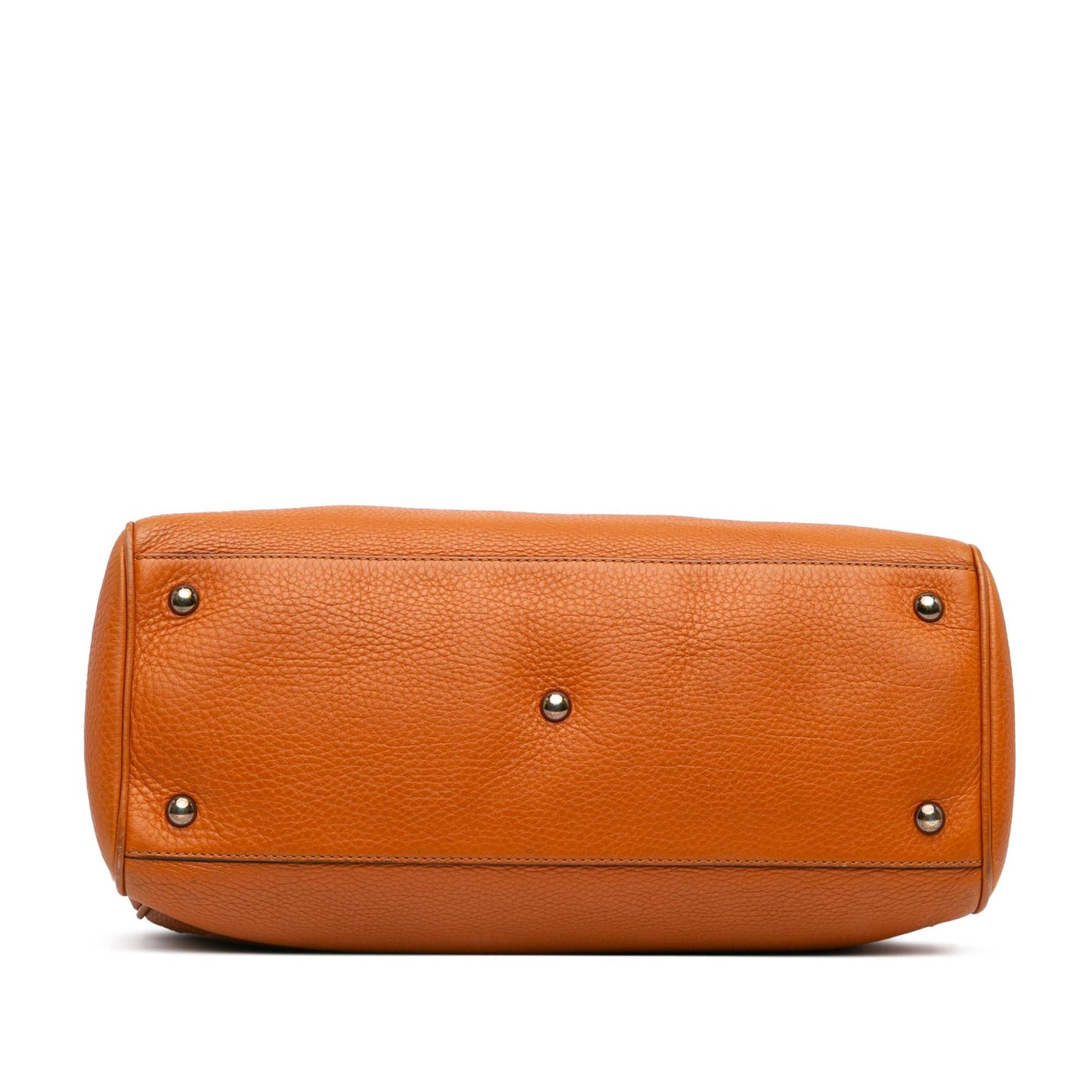 Gucci Bamboo Shopper Calf Calfskin Orange Medium Satchel Bag Satchel 26
