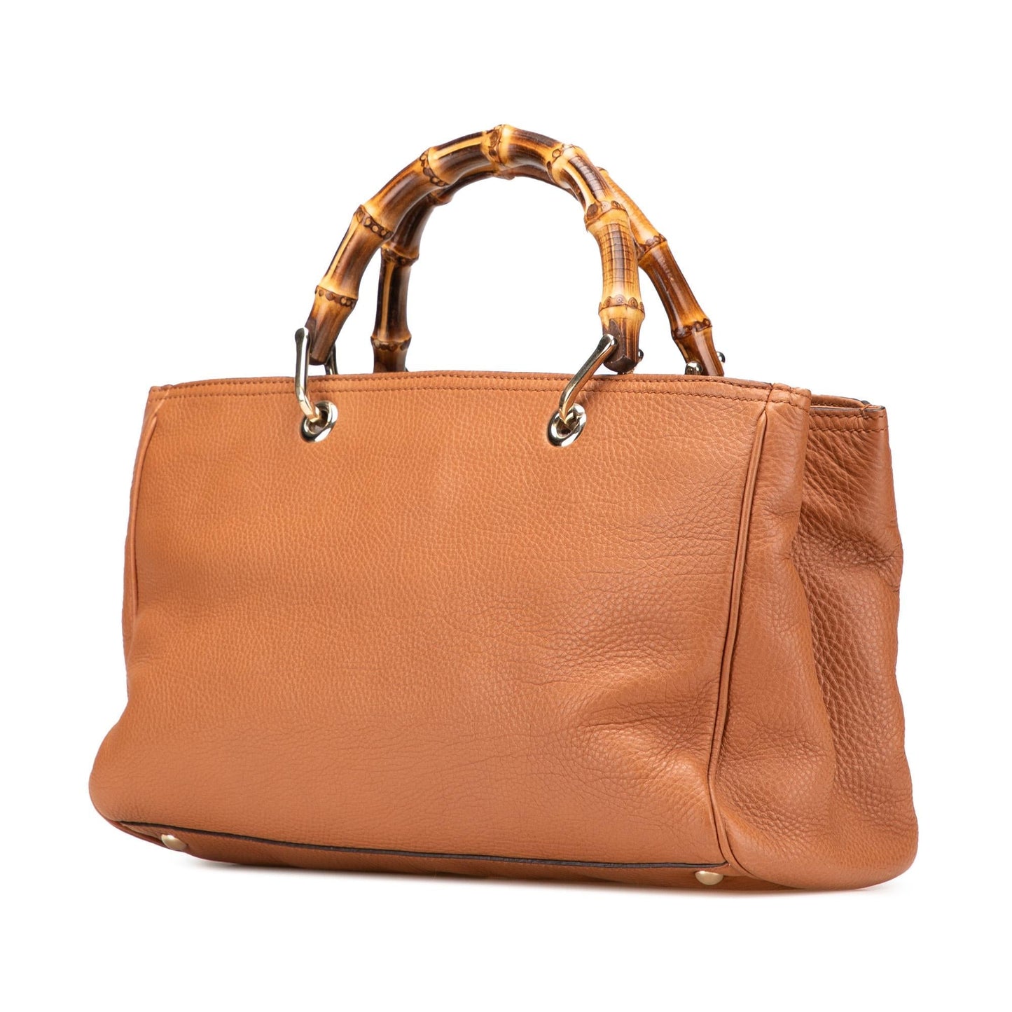 Gucci Bamboo Shopper Calf Calfskin Brown Medium Satchel Bag Satchel 35