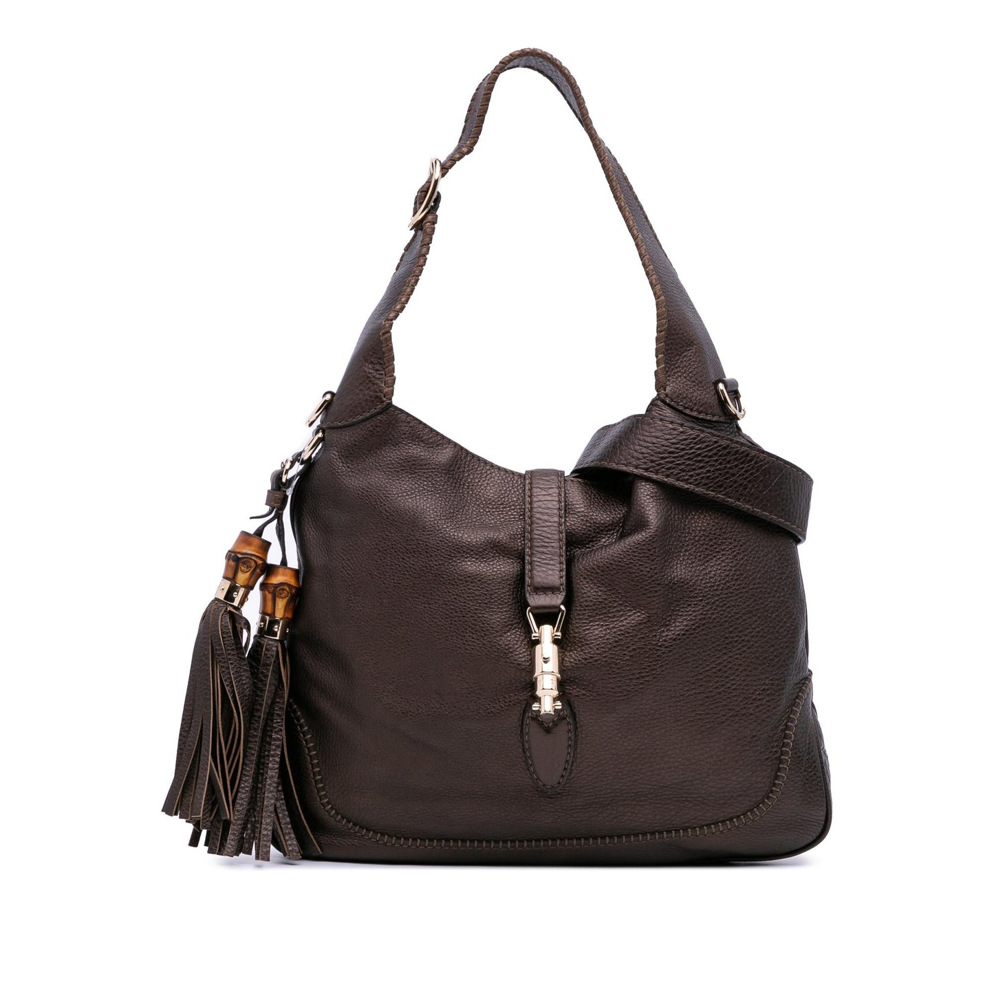 Gucci New Jackie Calf Calfskin Brown Medium Satchel Bag Satchel 3