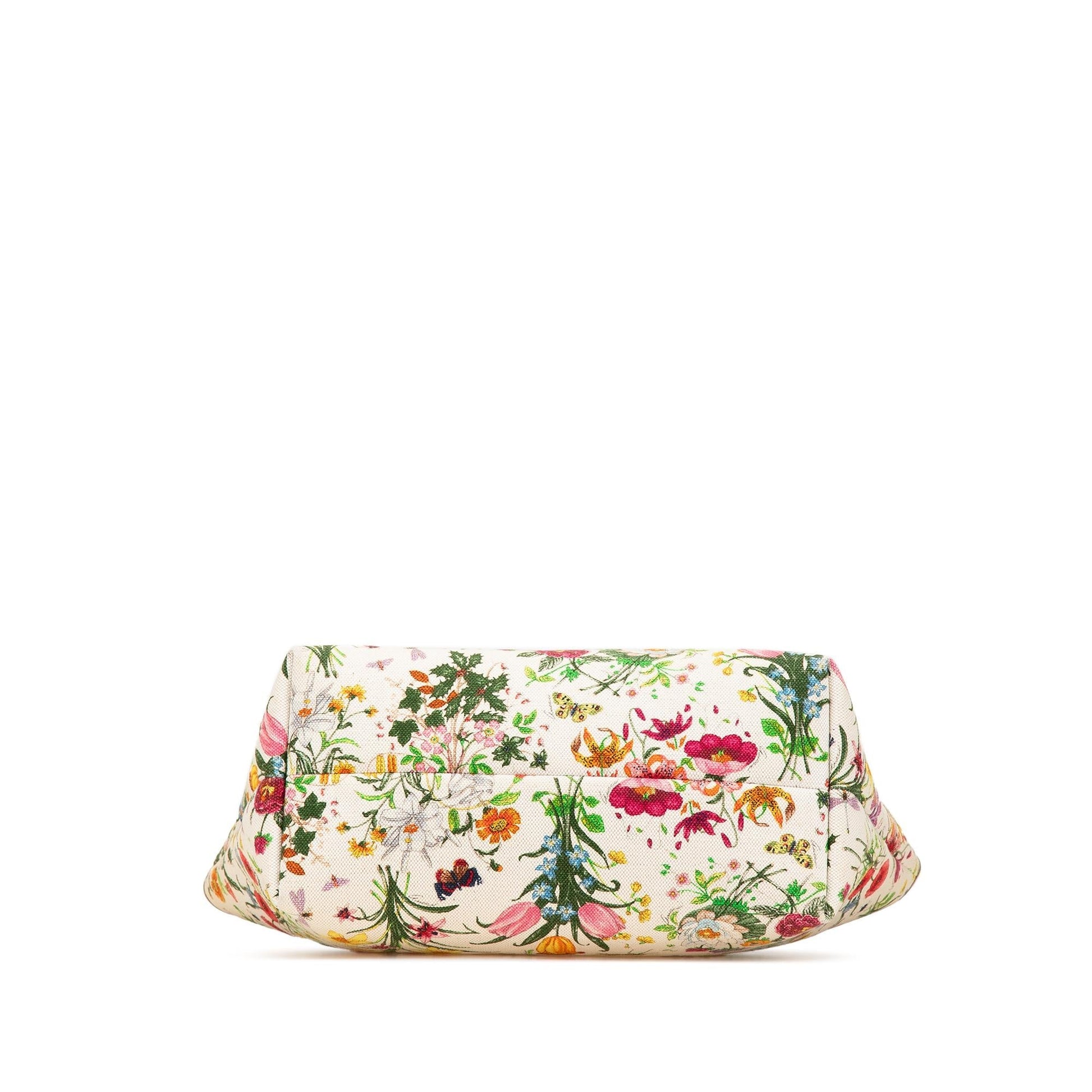 Gucci Flora Jolicoeur Canvas White Medium Tote Bag
