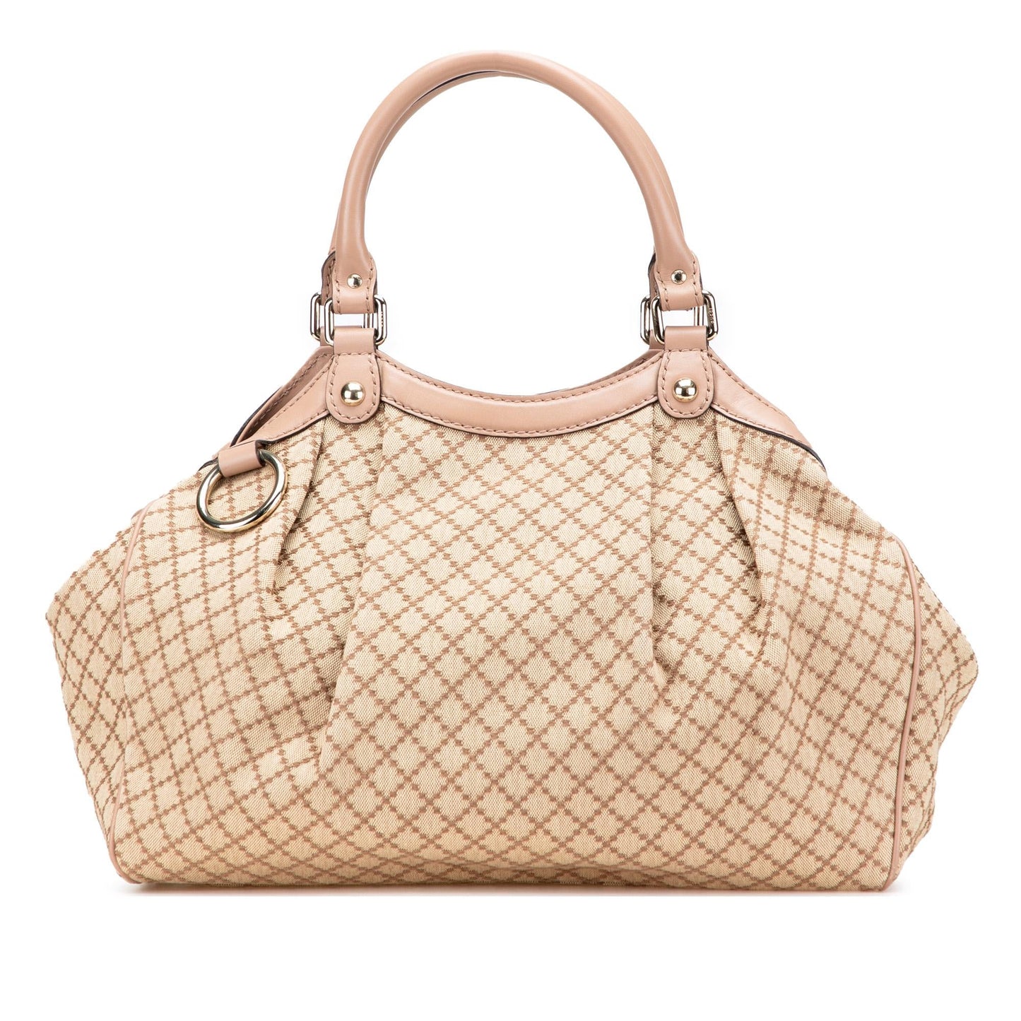 Gucci Diamante Sukey Canvas Calf Brown Medium Tote Bag