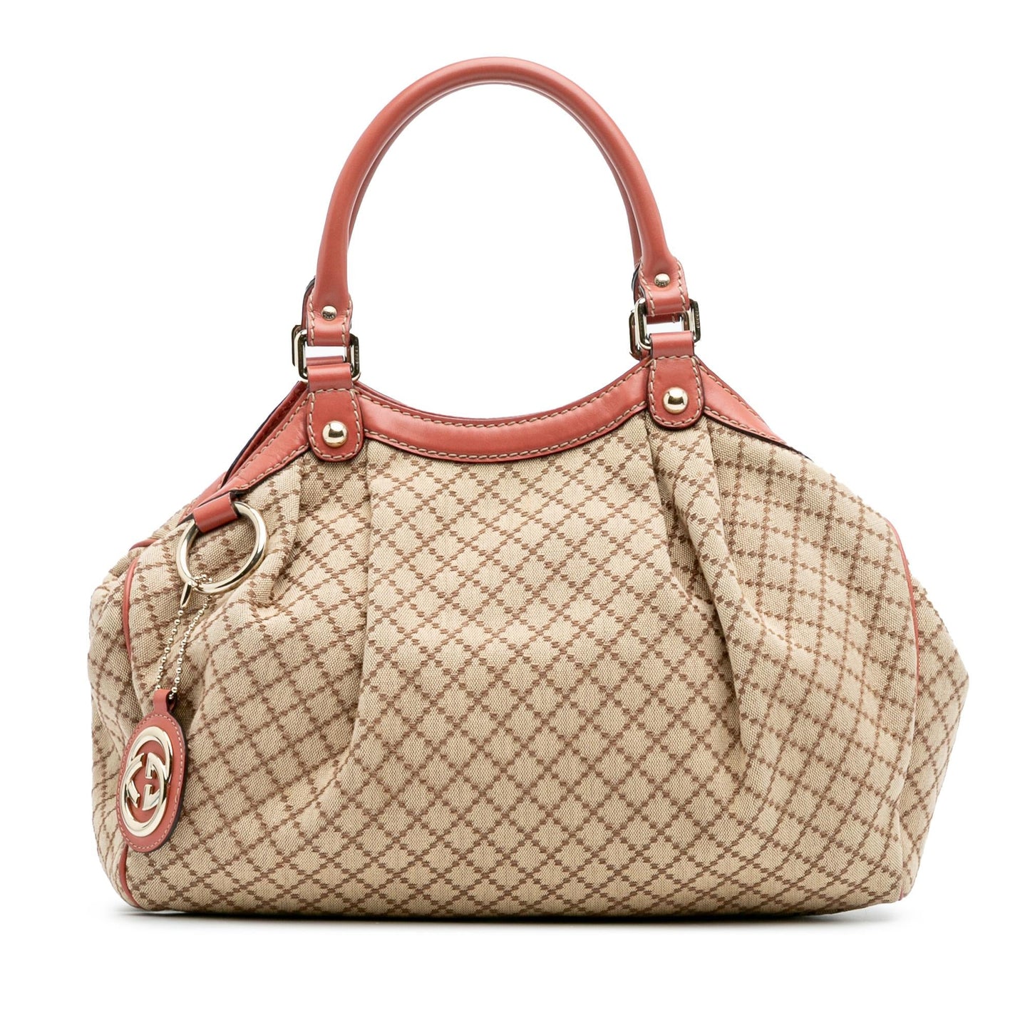 Gucci Diamante Sukey Canvas Calf Brown Medium Tote Bag Tote 4
