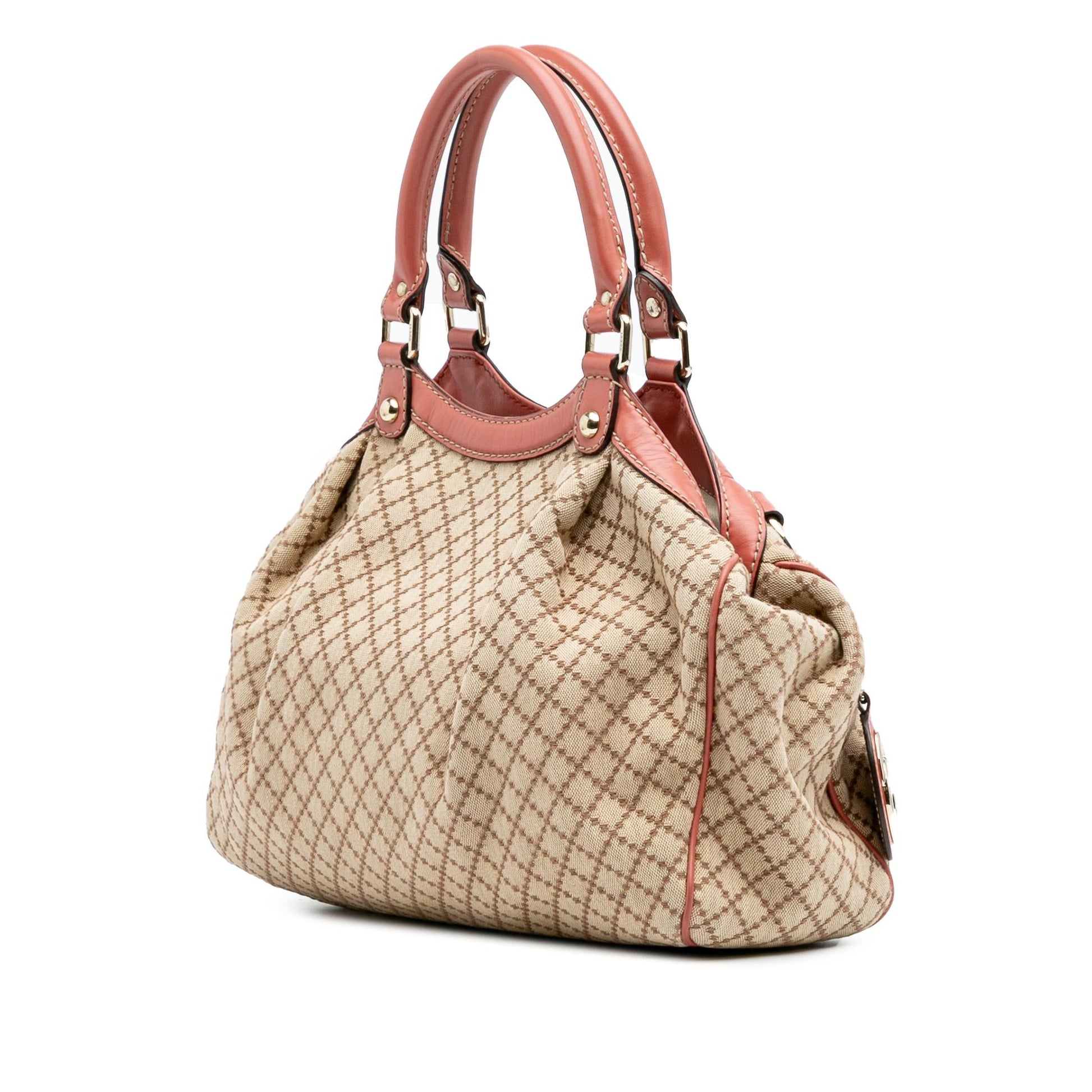 Gucci Diamante Sukey Canvas Calf Brown Medium Tote Bag Tote 4