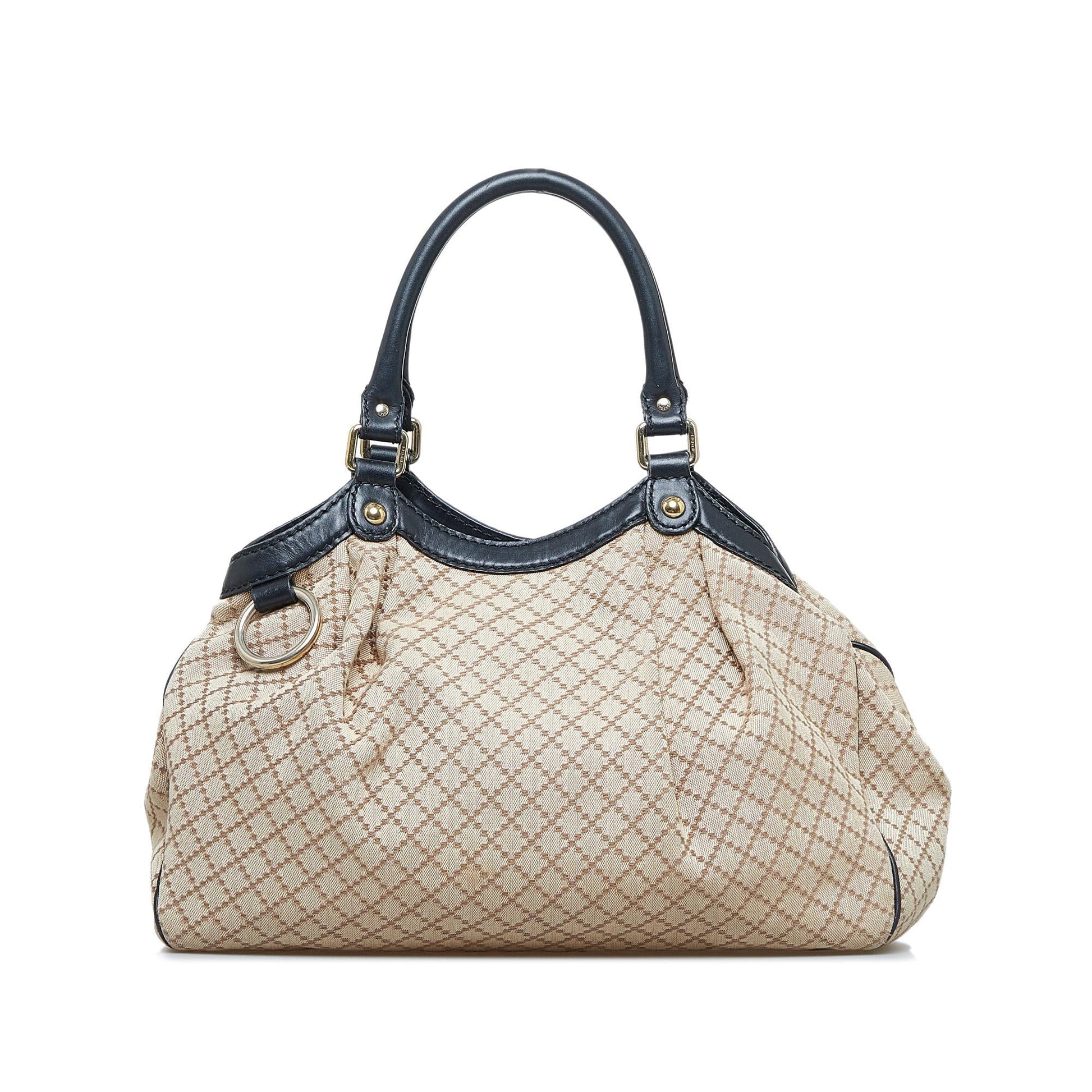 Gucci Diamante Sukey SHG-XJtytz Canvas Brown Medium Tote Bag