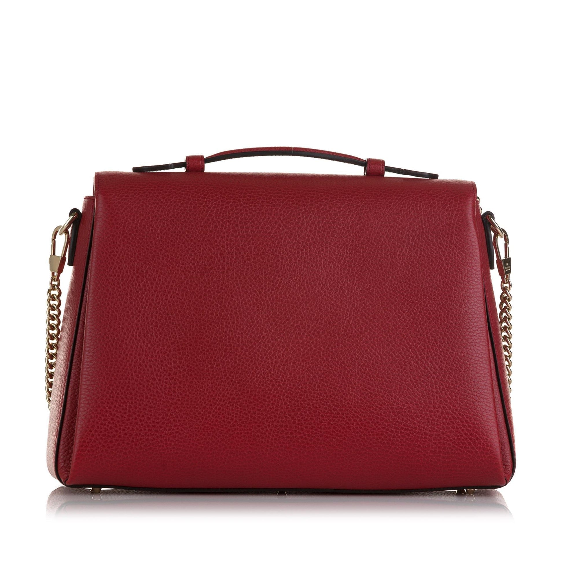 Gucci Dollar Interlocking G SHG-sMohDR Calf Red Medium Satchel Bag