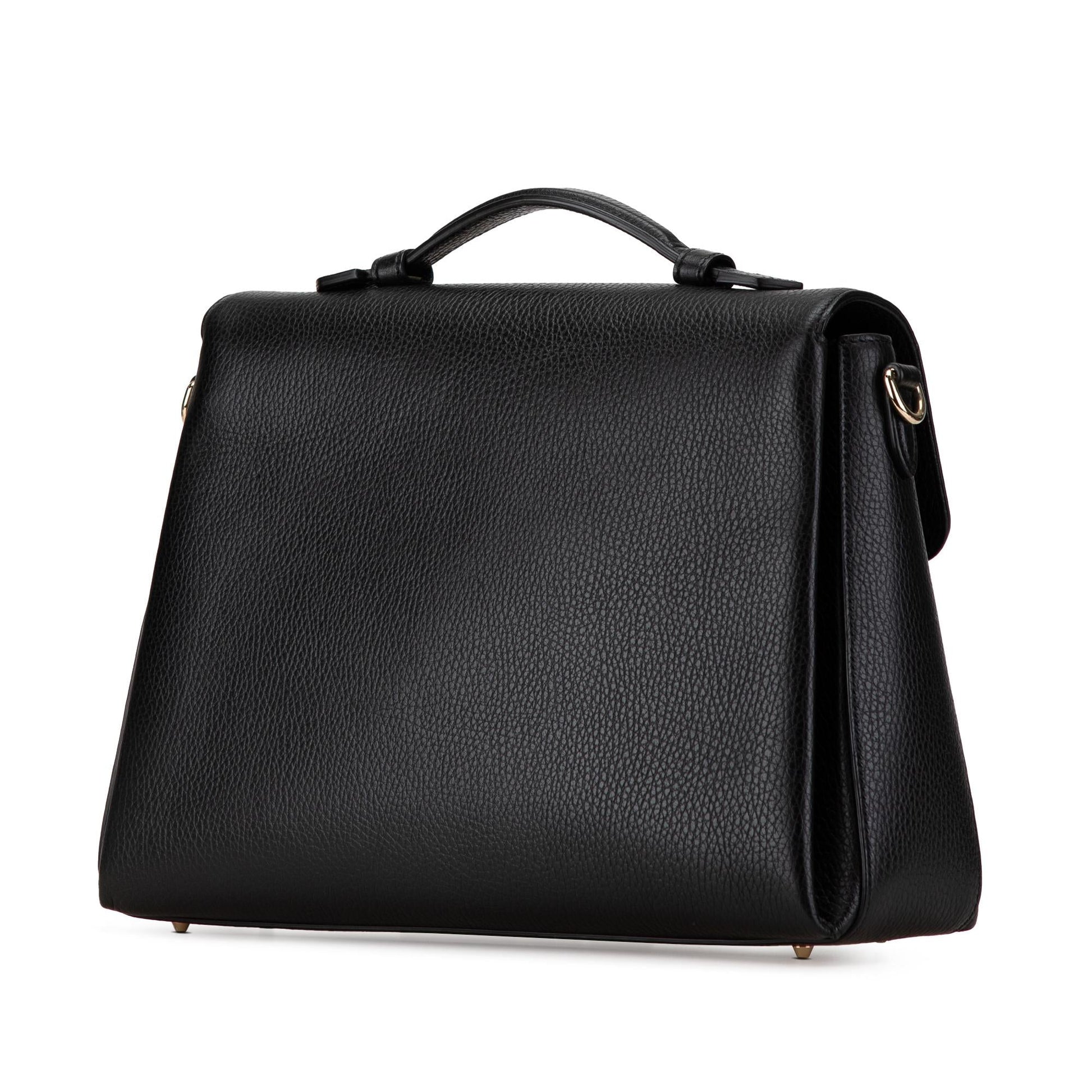 Gucci Dollar Interlocking G SHG-tQe7al Calf Black Medium Satchel Bag