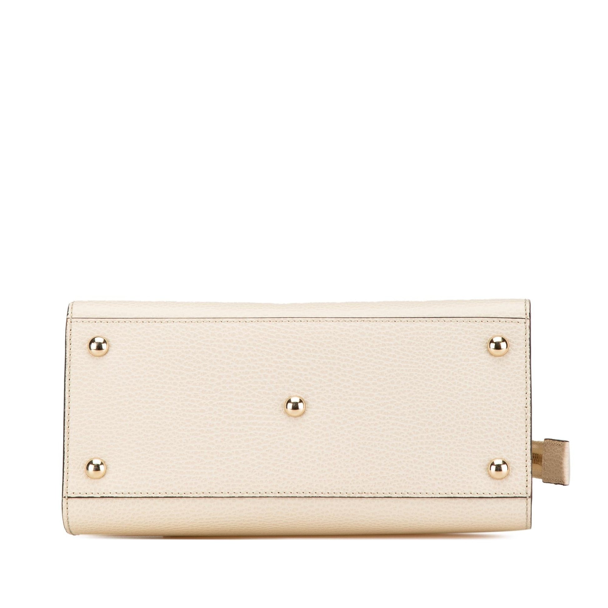 Gucci Dollar Soho Calf White Medium Satchel Bag