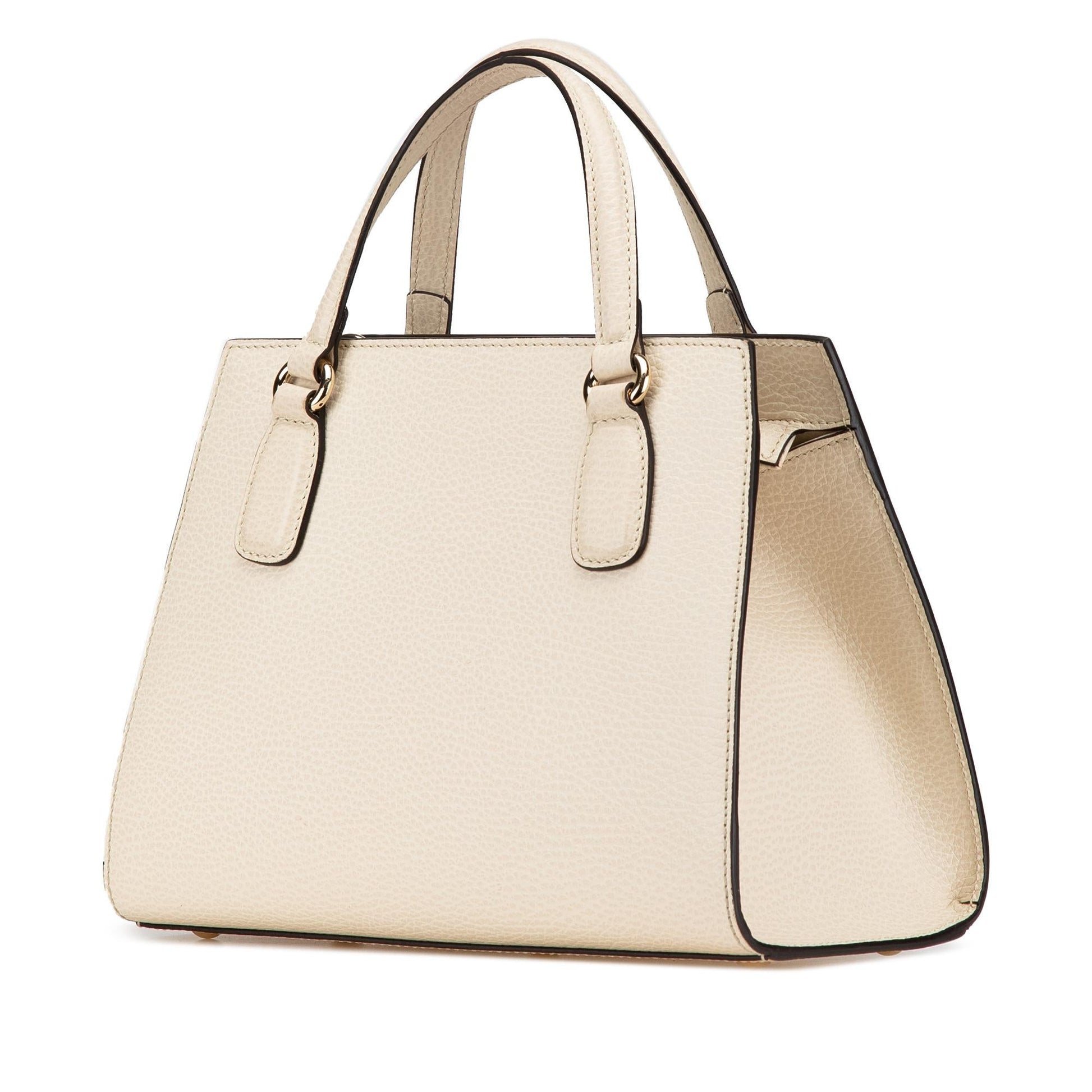 Gucci Dollar Soho Calf White Medium Satchel Bag