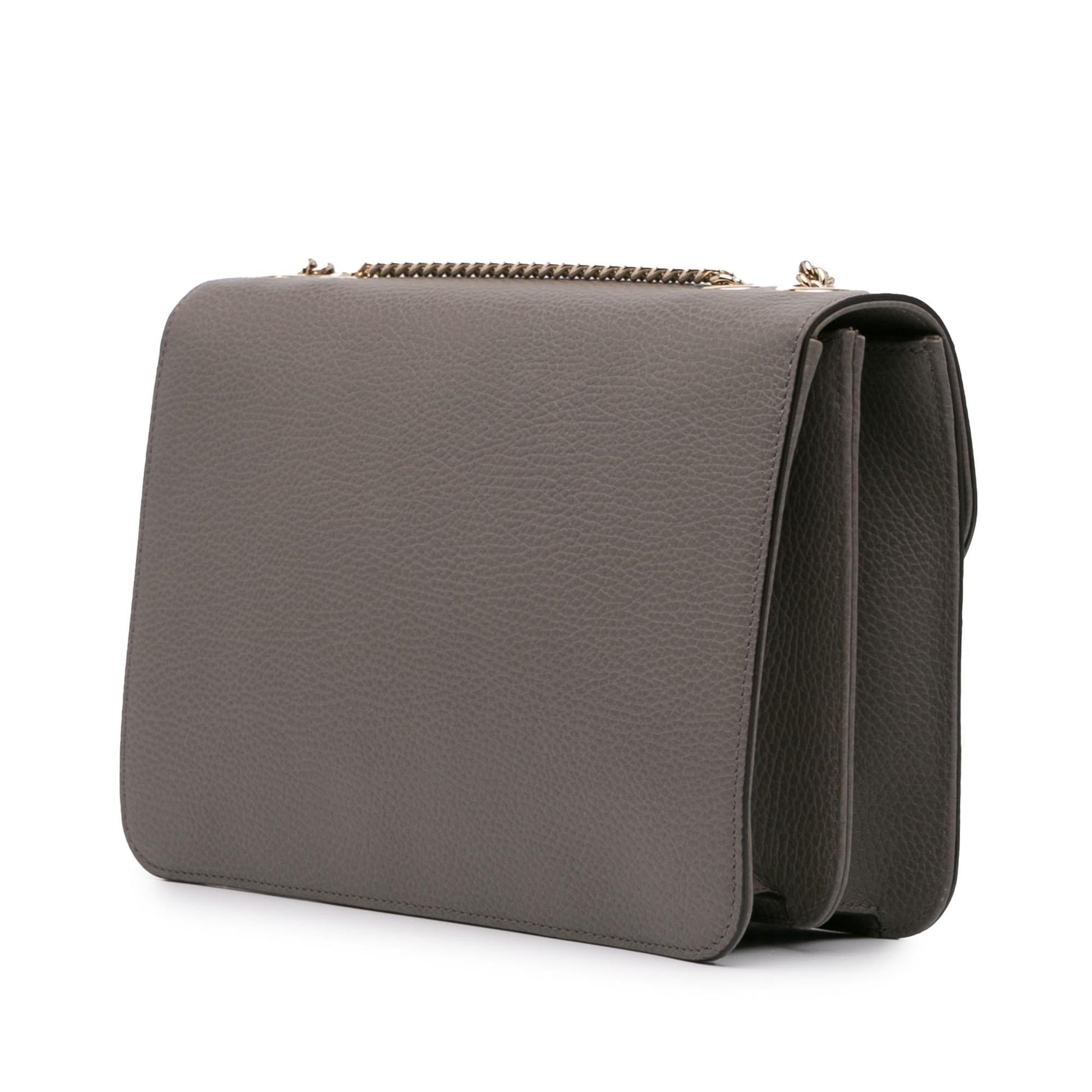 Gucci Dollar Interlocking G Calf Calfskin Grey Medium Crossbody Bag