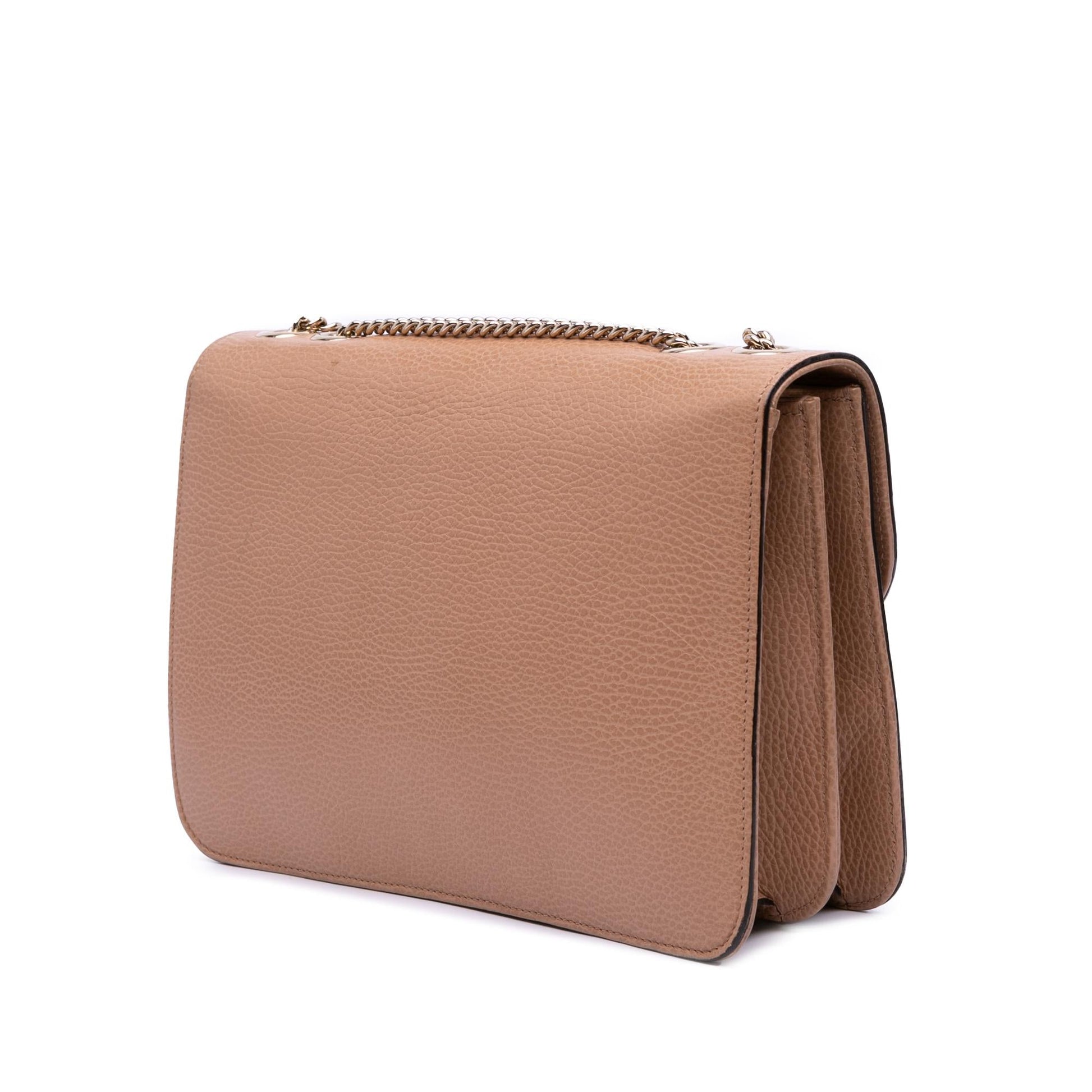 Gucci Dollar Interlocking G Calf Calfskin Brown Medium Crossbody Bag Crossbody 8