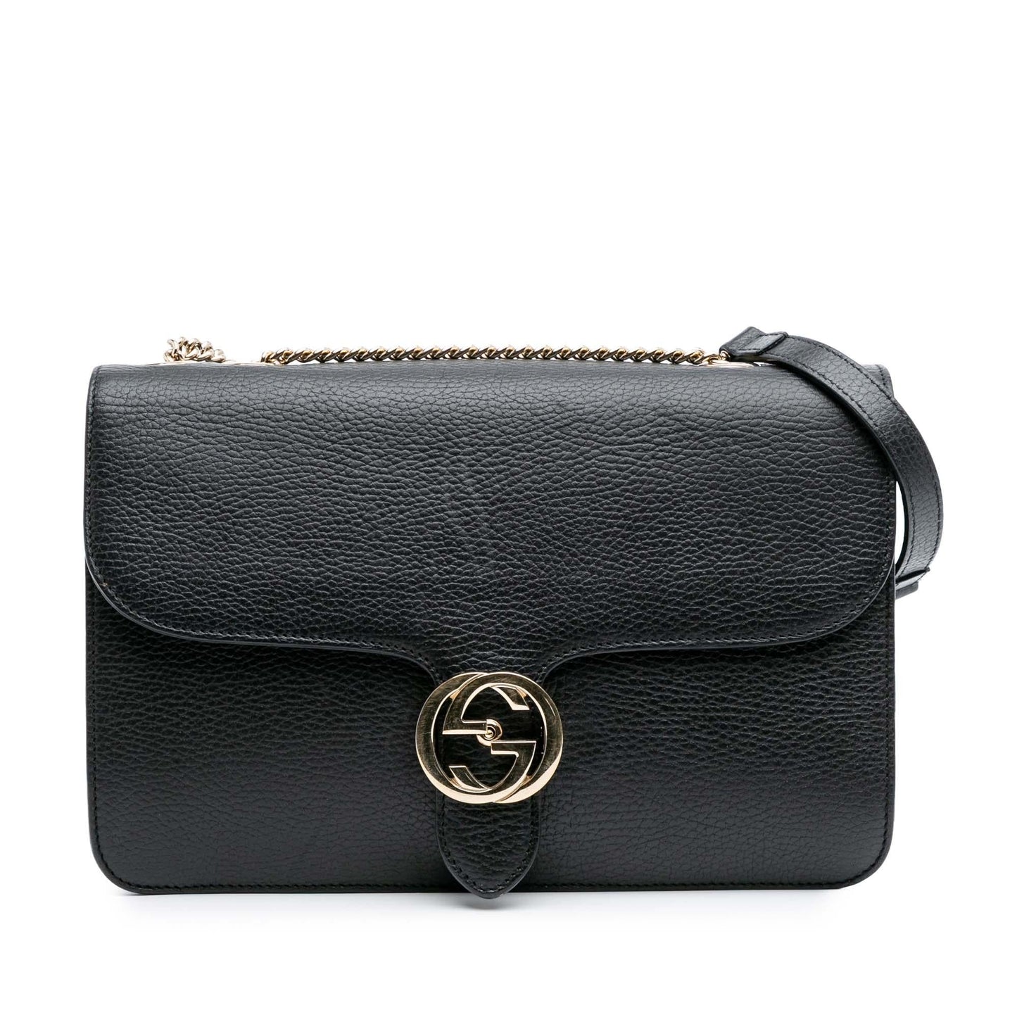 Gucci Dollar Interlocking G Calf Calfskin Black Medium Crossbody Bag Crossbody 7