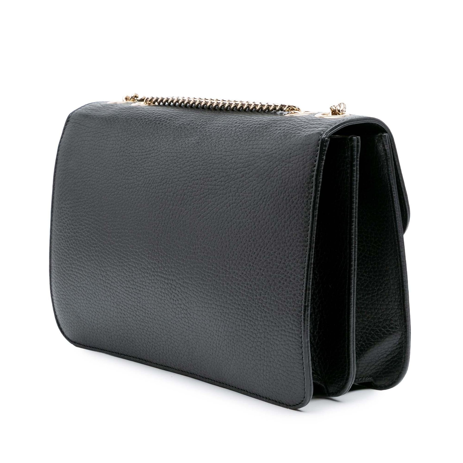 Gucci Dollar Interlocking G Calf Calfskin Black Medium Crossbody Bag Crossbody 7