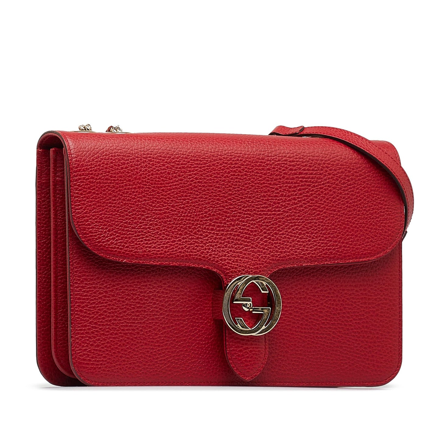 Gucci Dollar Interlocking G SHG-lJaoke Calf Red Medium Crossbody Bag