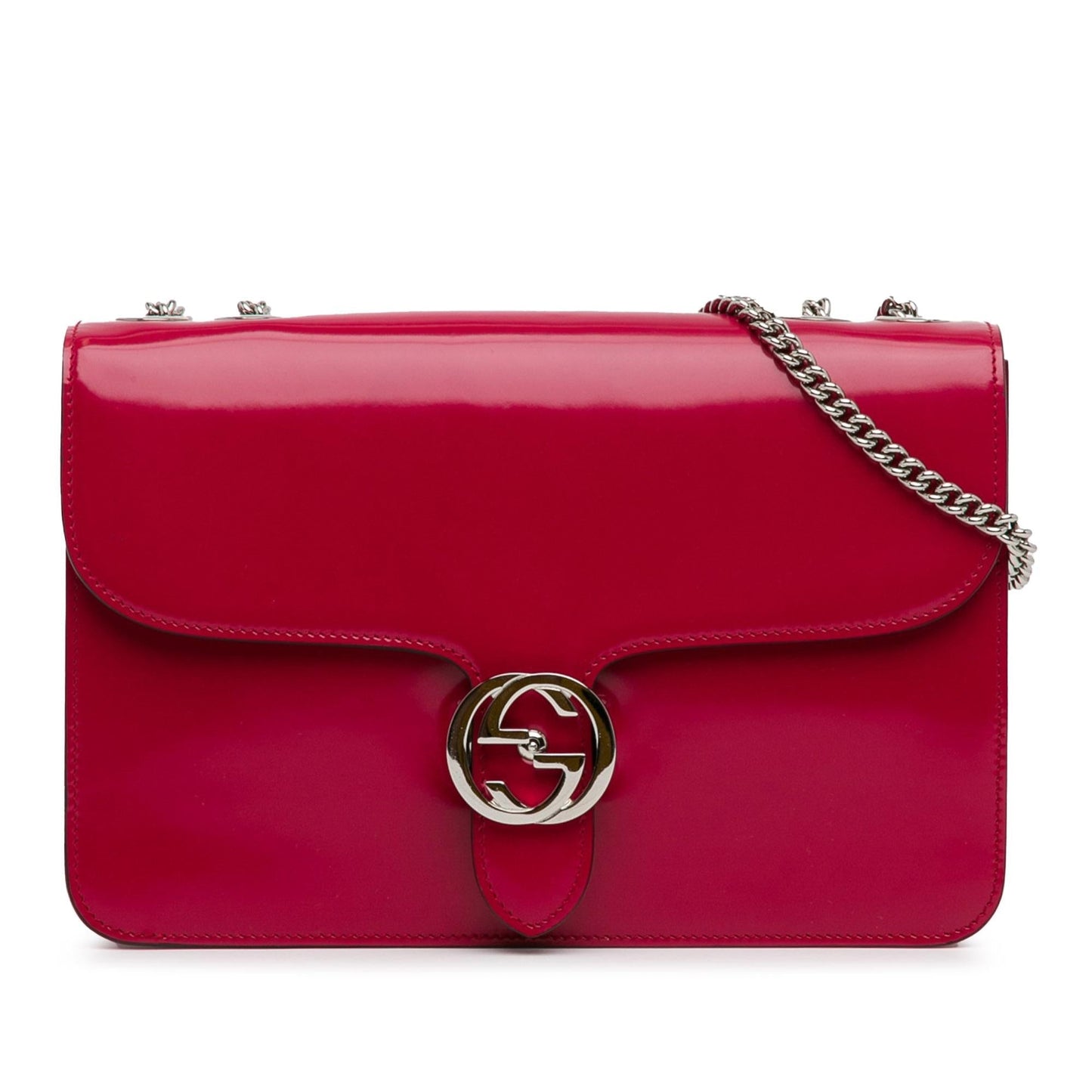 Gucci Dollar Interlocking G SHG-KMESIg Calf Red Medium Crossbody Bag
