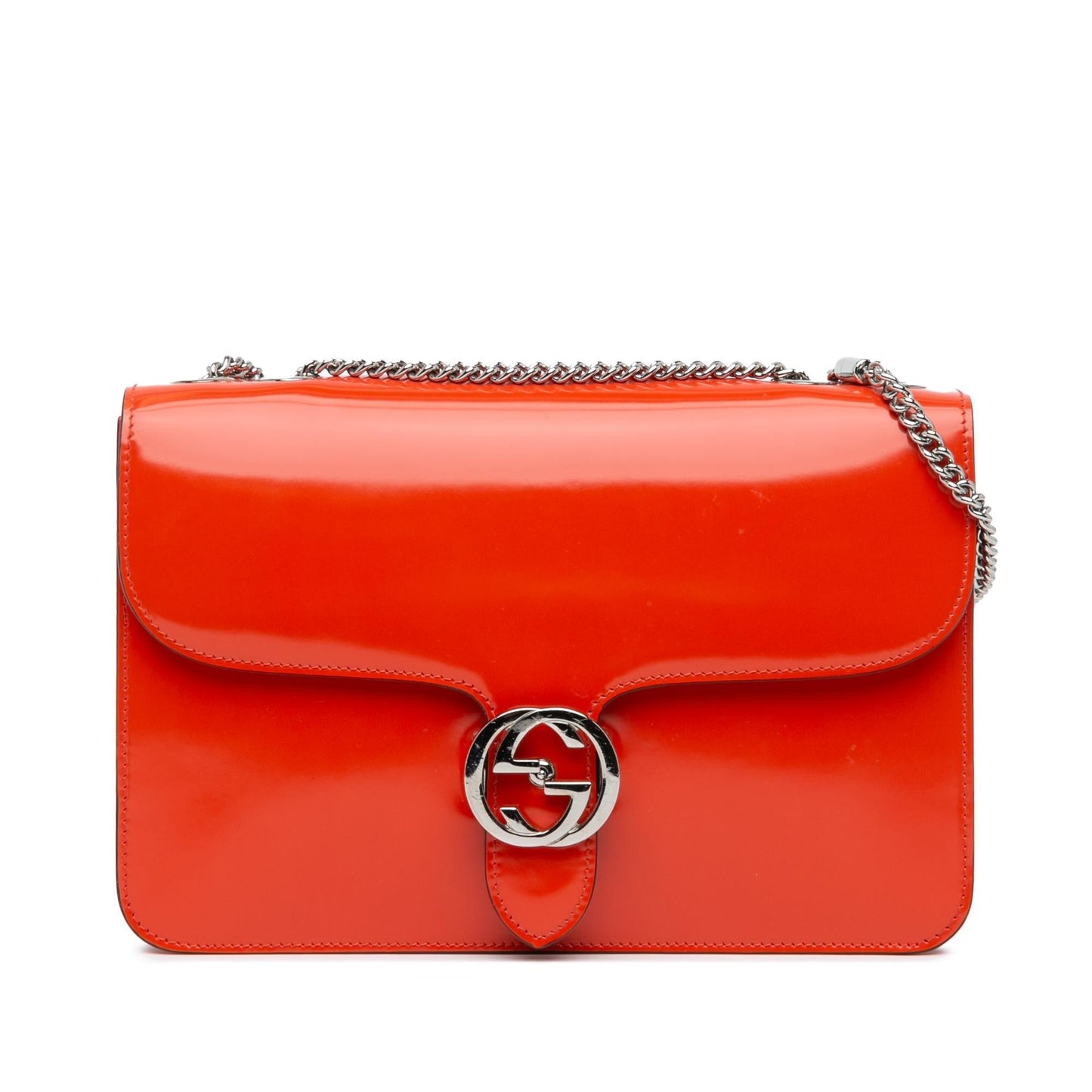 Gucci Dollar Interlocking G SHG-Vjo5b5 Calf Orange Medium Crossbody Bag