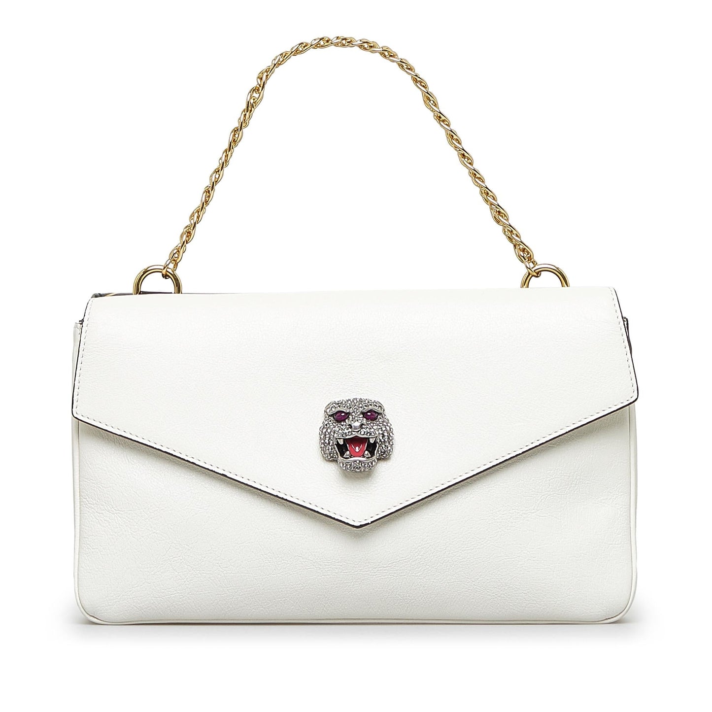 Gucci Double Thiara SHG-FzNu6L Calf Black White Medium Crossbody Bag