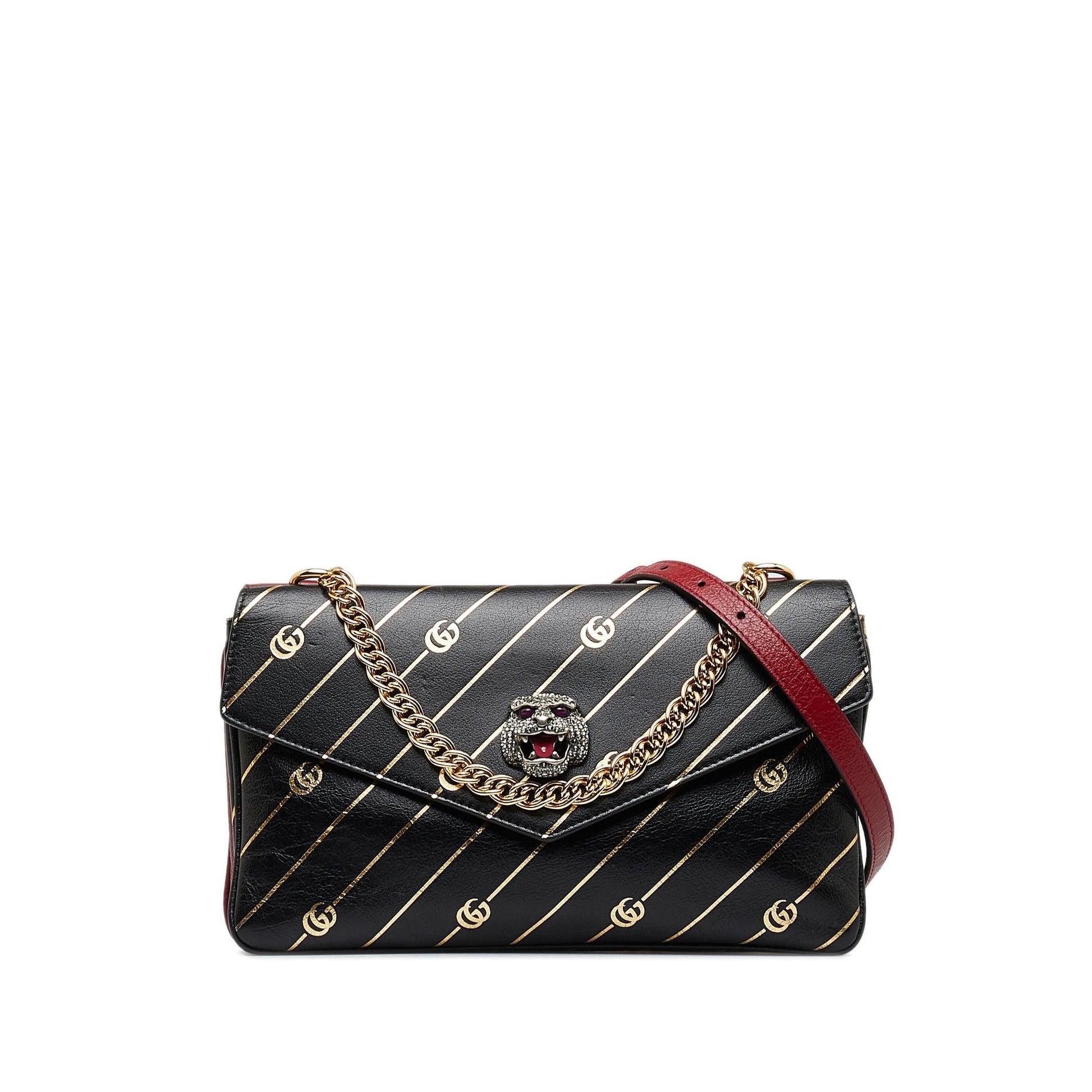 Gucci Double Thiara SHG-Mb32ve Calf Black Medium Satchel Bag
