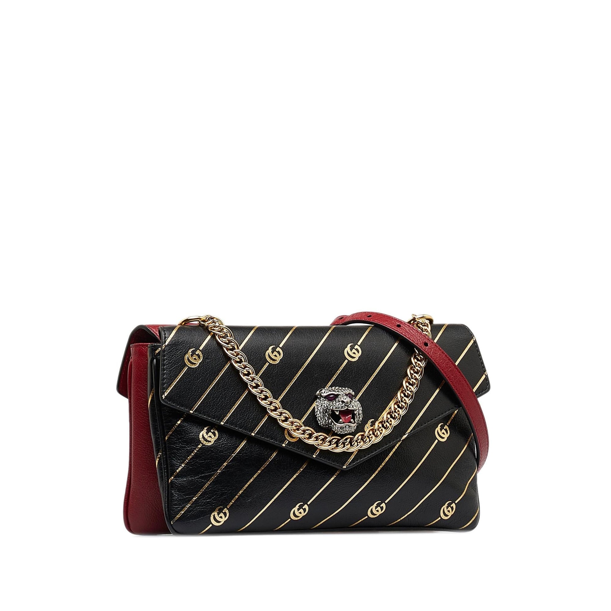 Gucci Double Thiara SHG-Mb32ve Calf Black Medium Satchel Bag