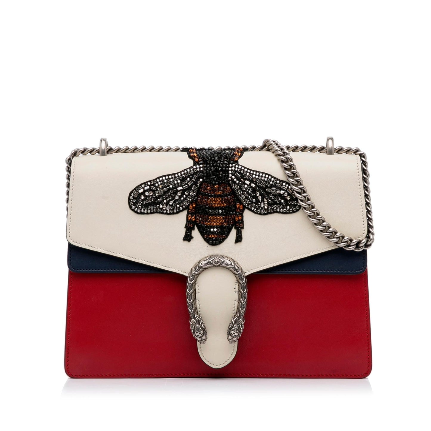 Gucci Embellished Bee Dionysus SHG-VKbgfx Calf White Medium Shoulder Bag