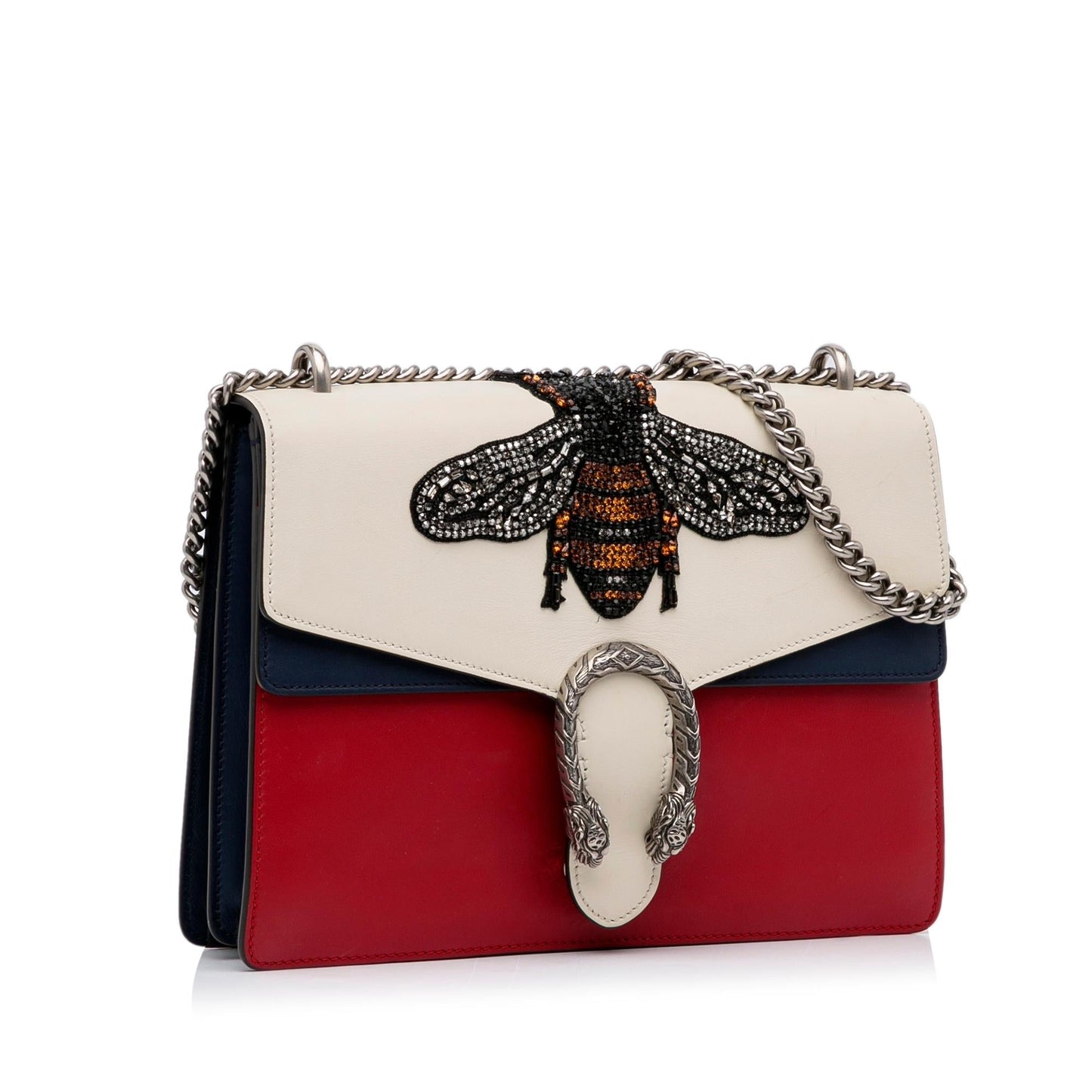 Gucci Embellished Bee Dionysus SHG-VKbgfx Calf White Medium Shoulder Bag