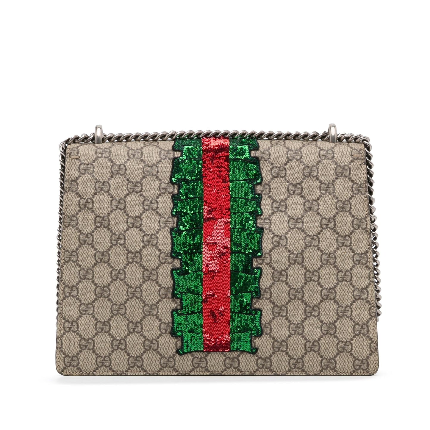 Gucci Embellished GG Supreme Dionysus SHG-lkC3tu Canvas Brown Medium Shoulder Bag